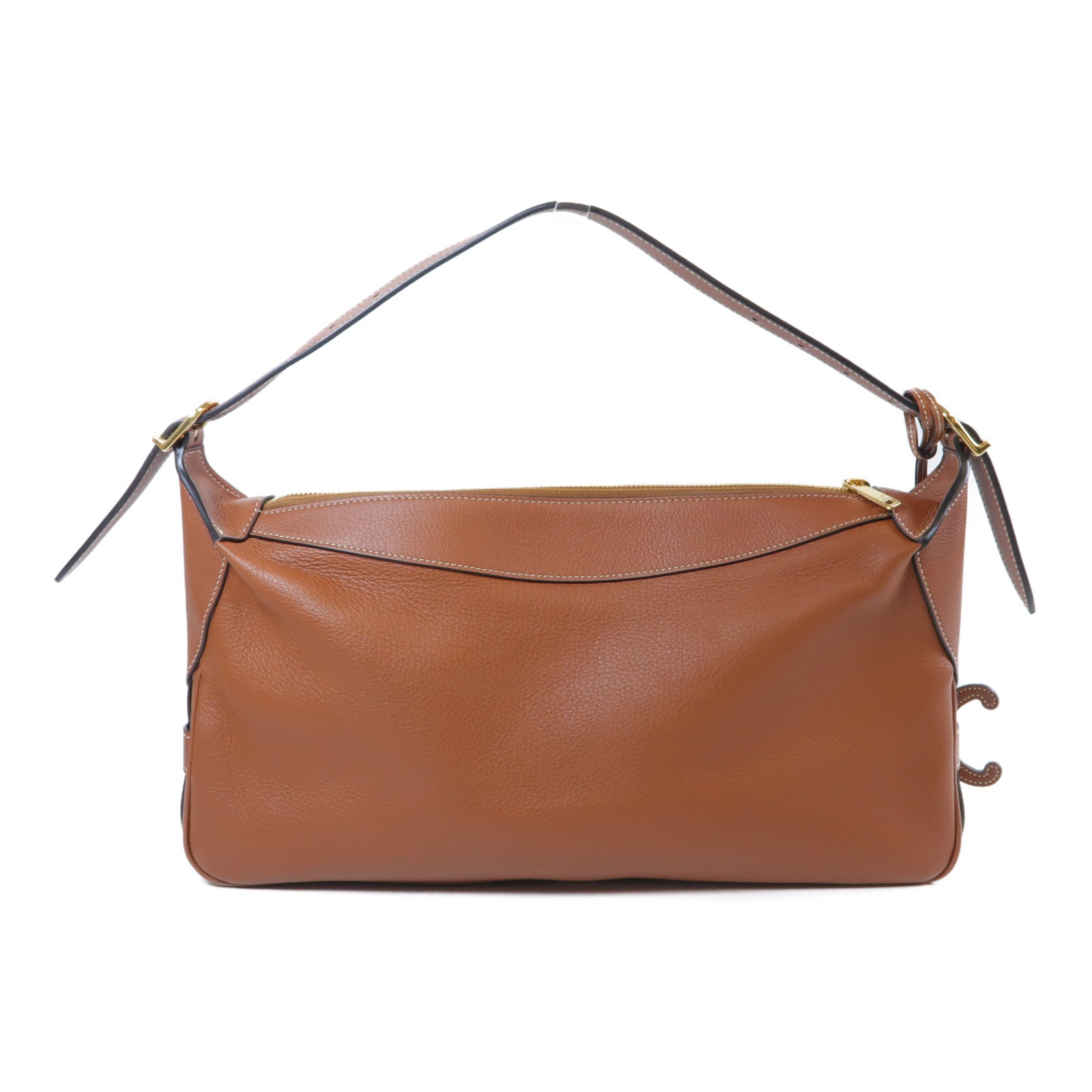 CELINE 牛皮皮革Romy金扣肩背袋啡色