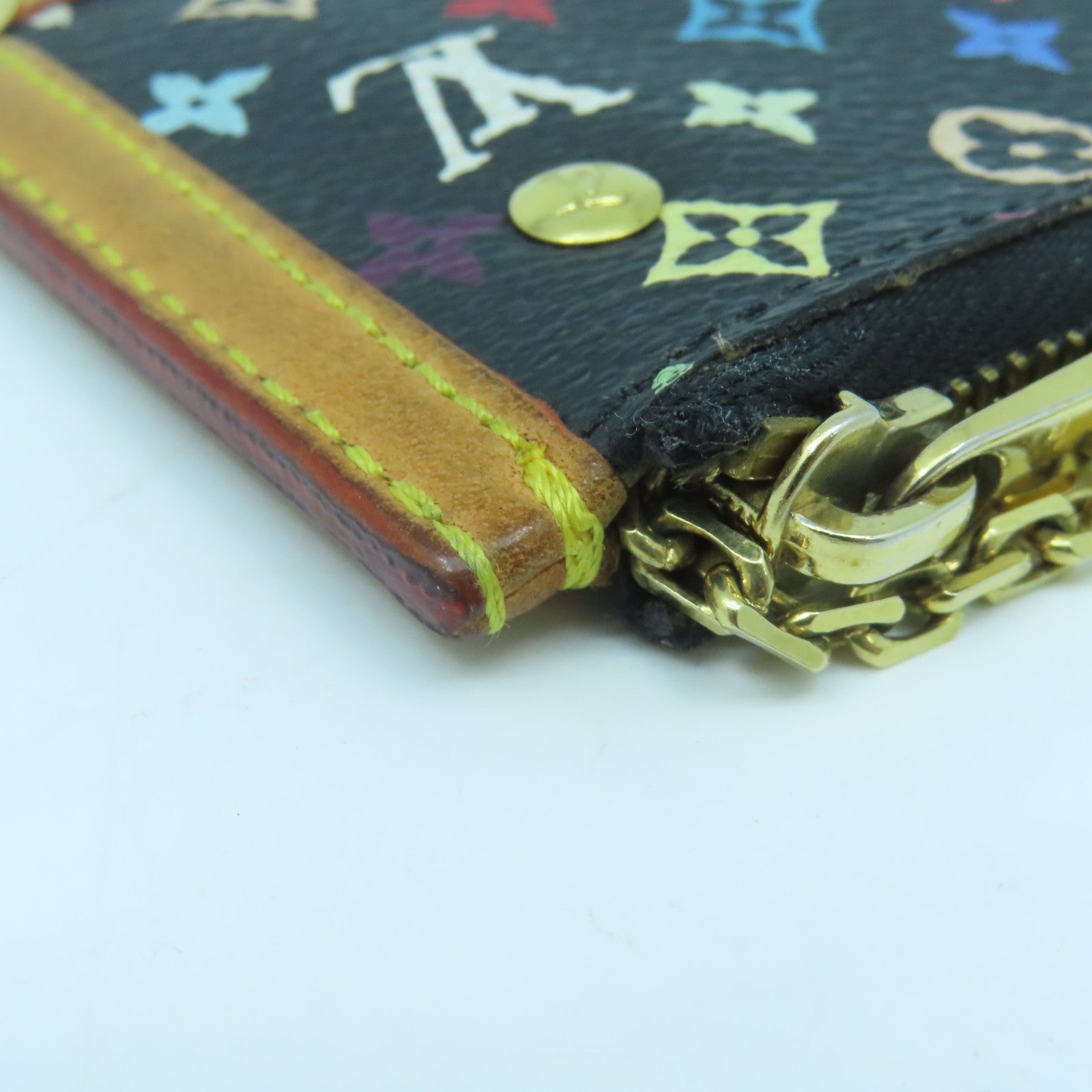 LOUIS VUITTON Monogram Multicolore Pochette Cles gold buckle key bag color