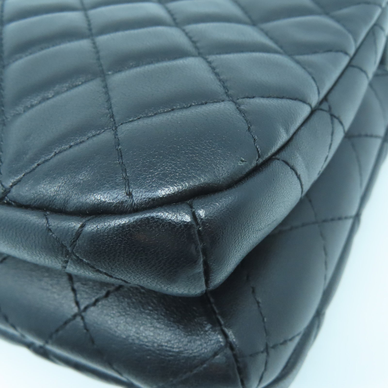 CHANEL Rhombus Sheepskin Leather Chain Shoulder Gold Buckle Handle Shoulder Back Dual-purpose Bag Black