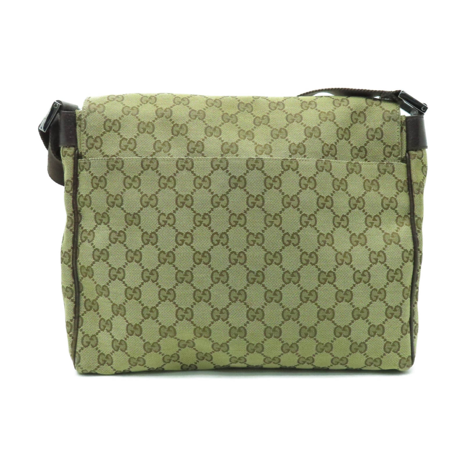GUCCI 帆布Shoulder Bag銀扣肩背袋啡色