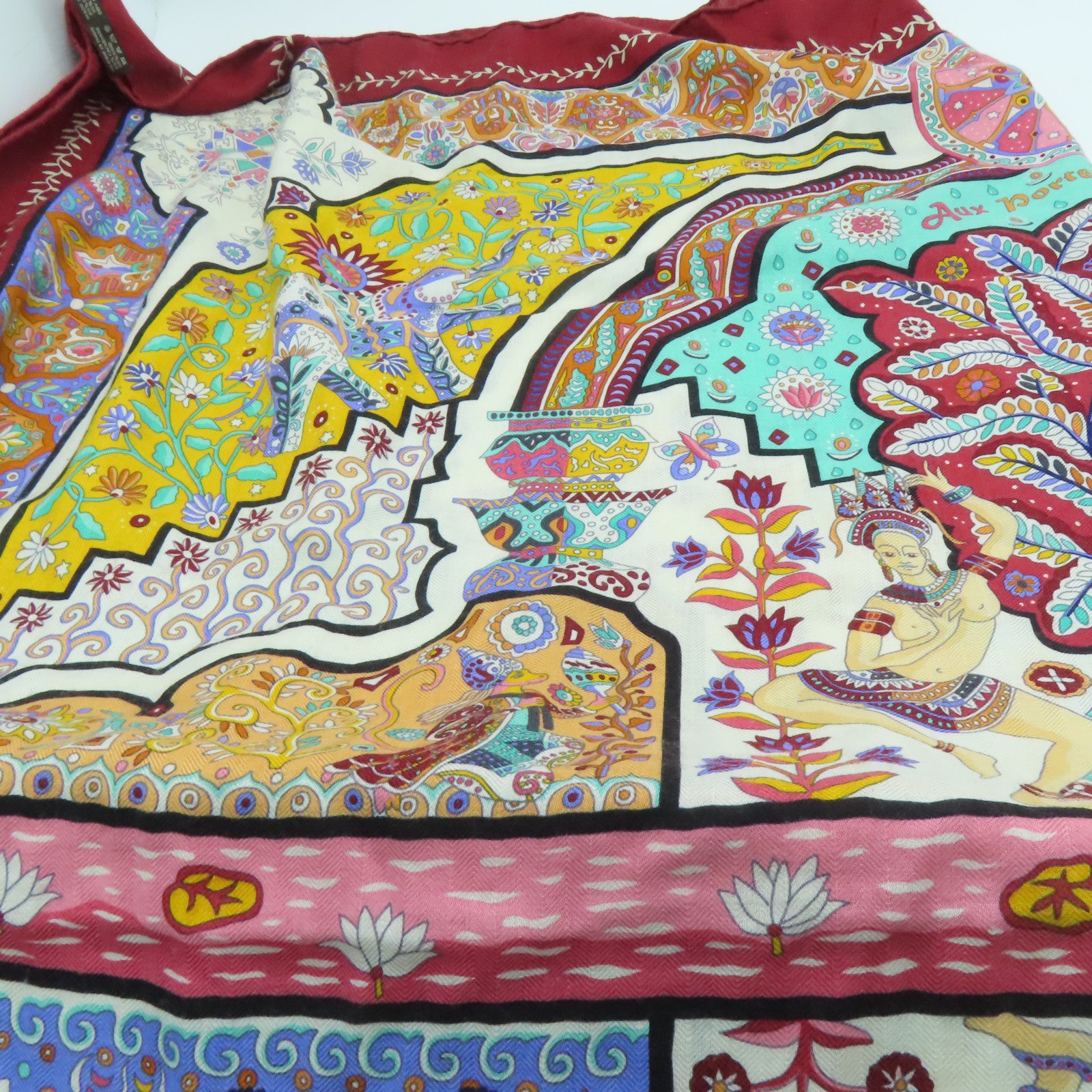 HERMES Cashmere/Silk Scarf 140丝巾彩色