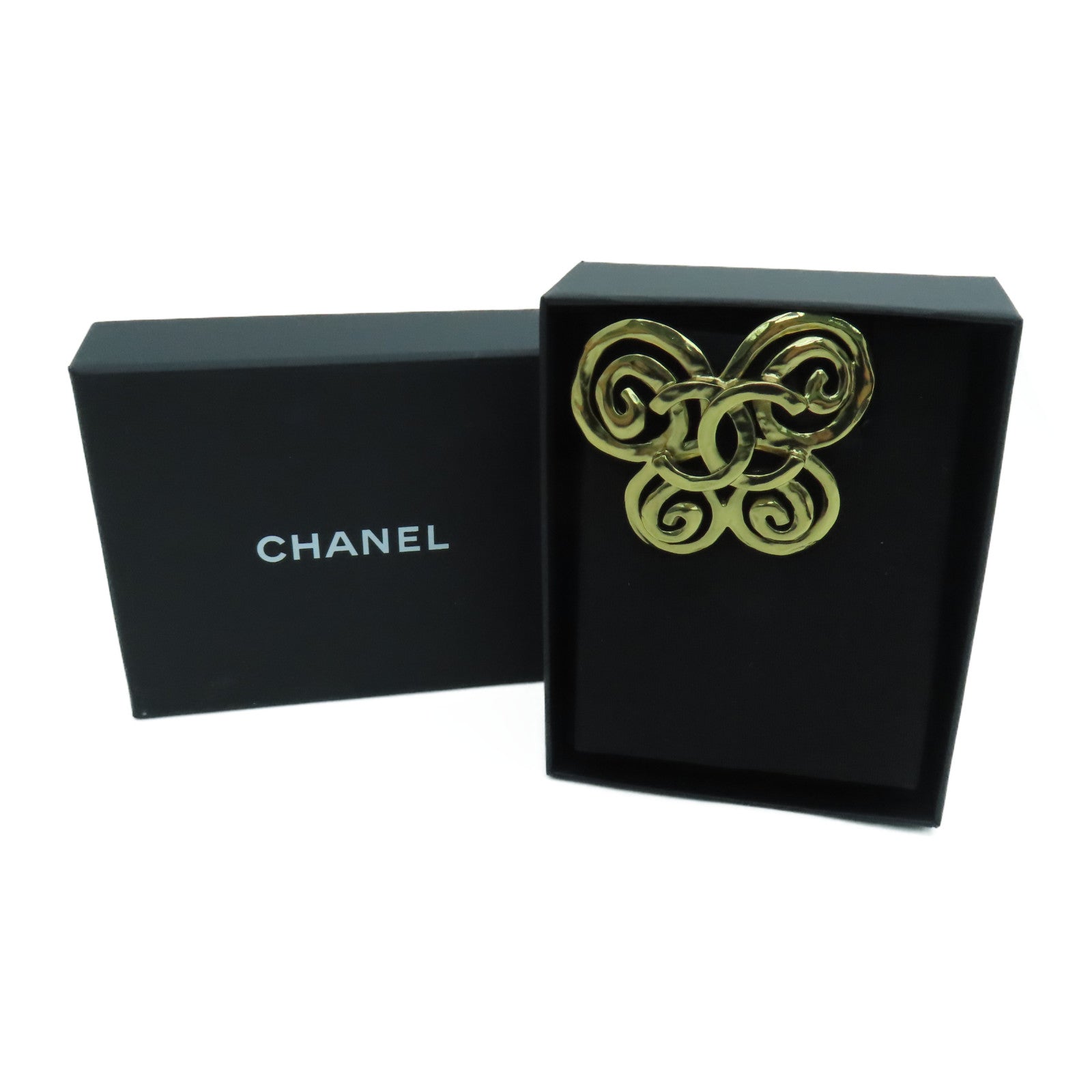 CHANEL 金属CC Brooch胸针金色