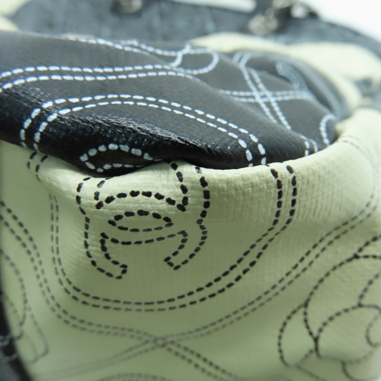 CHANEL 【激減優惠】PVC 2way Shoulder Bag銀扣手挽肩背兩用袋黑色白色