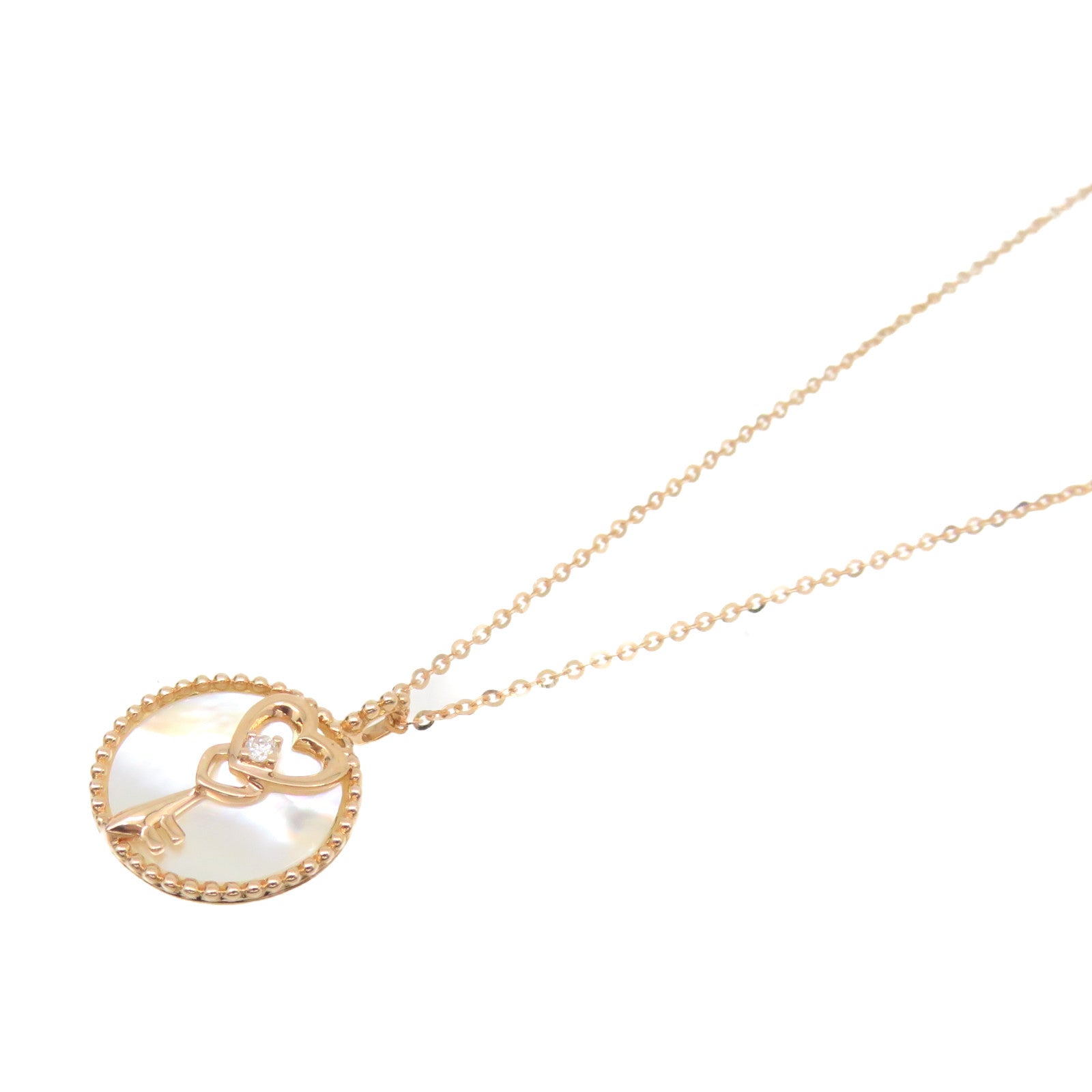 JEWELRY 18K Rose Gold/1.30ct Mother of Pearl/0.01ct Diamond Diamond Necklace Necklace