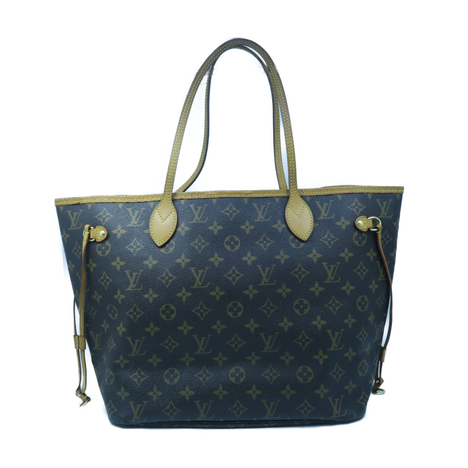 LOUIS VUITTON 【激減優惠】Monogram Neverfull MM金扣手挽袋啡色