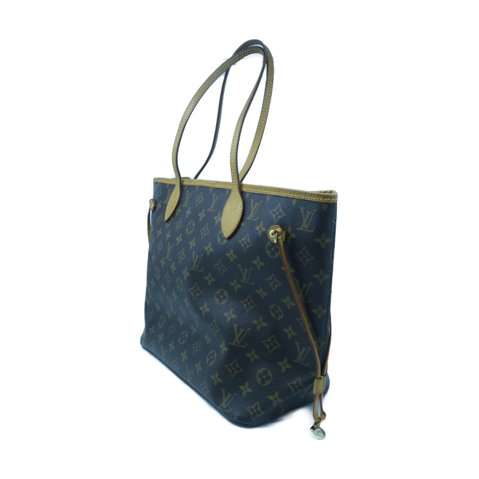 LOUIS VUITTON 【激減優惠】Monogram Neverfull MM金扣手挽袋啡色