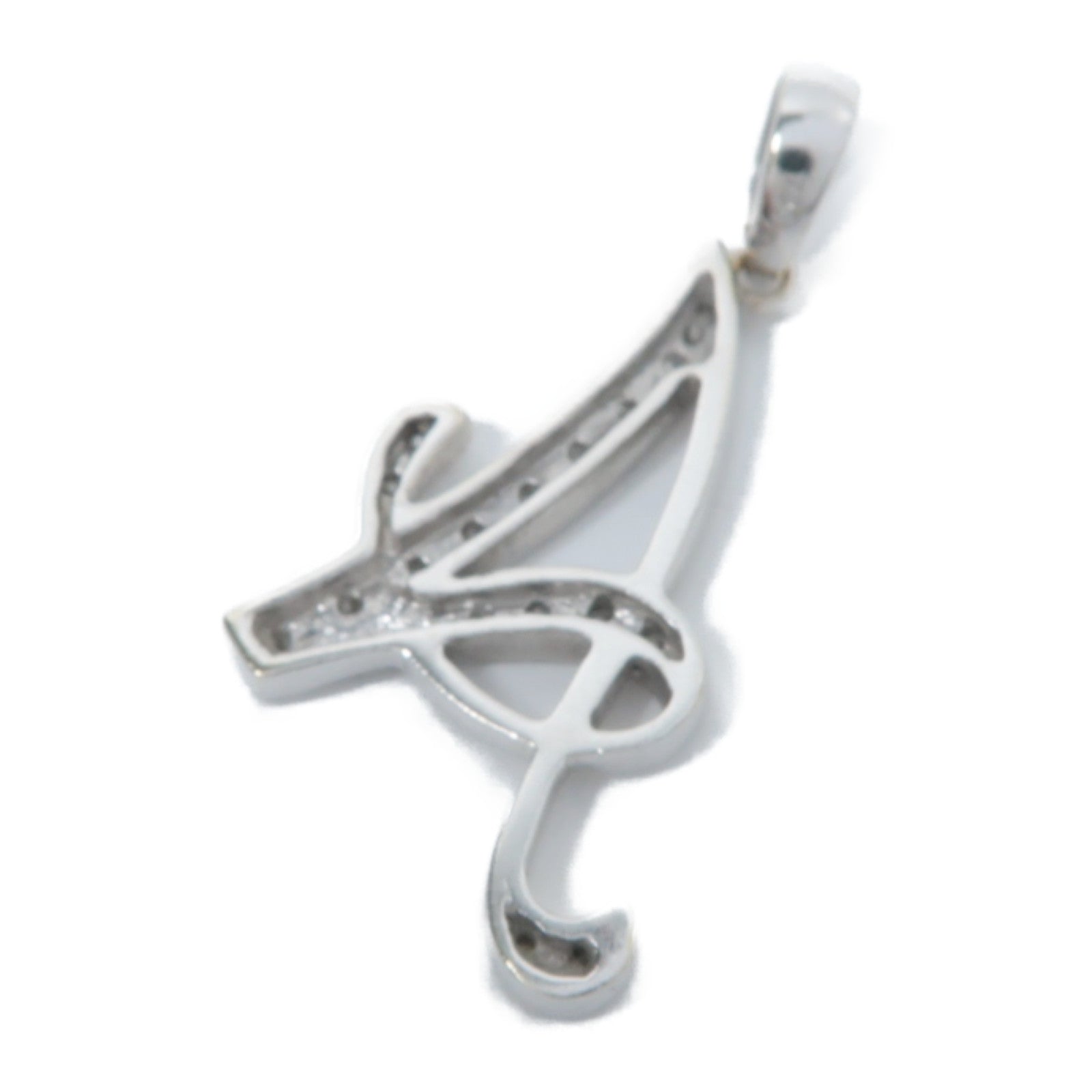 JEWELRY 18K白金Diamond Pendant Top吊墜銀色