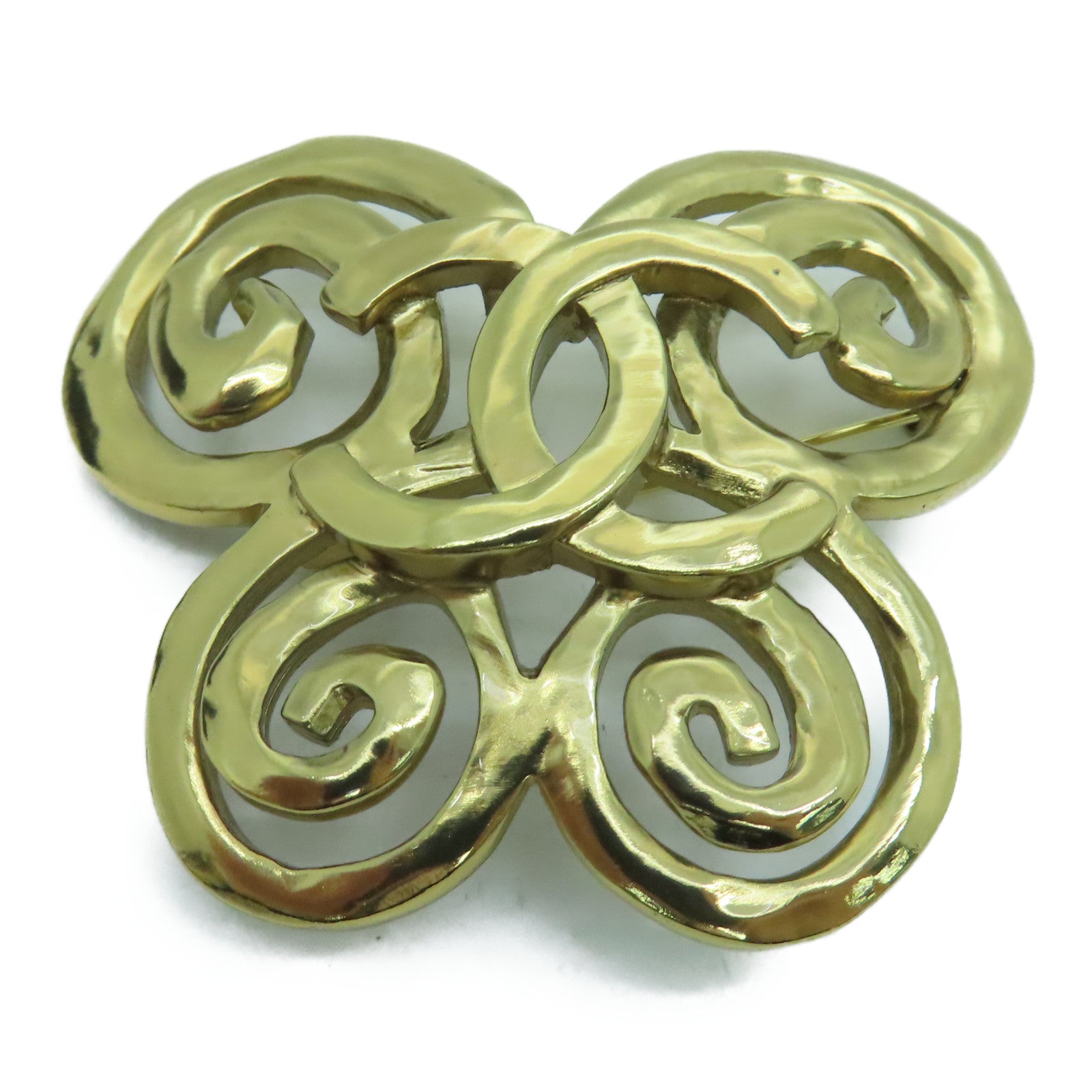 CHANEL 金属CC Brooch胸针金色