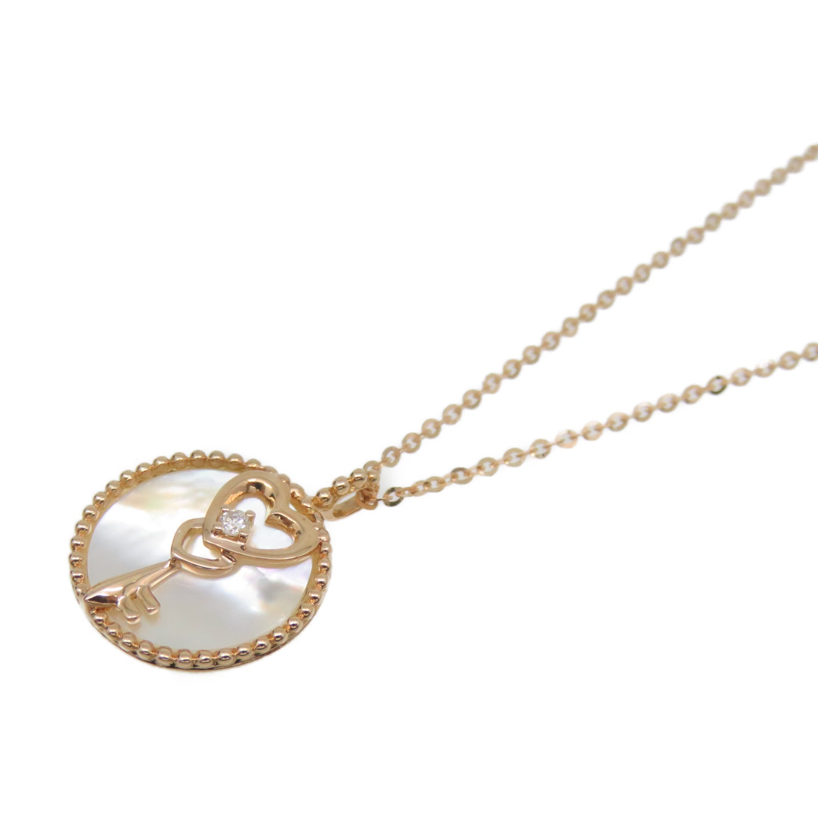 JEWELRY 18K Rose Gold/1.30ct Mother of Pearl/0.01ct Diamond Diamond Necklace Necklace