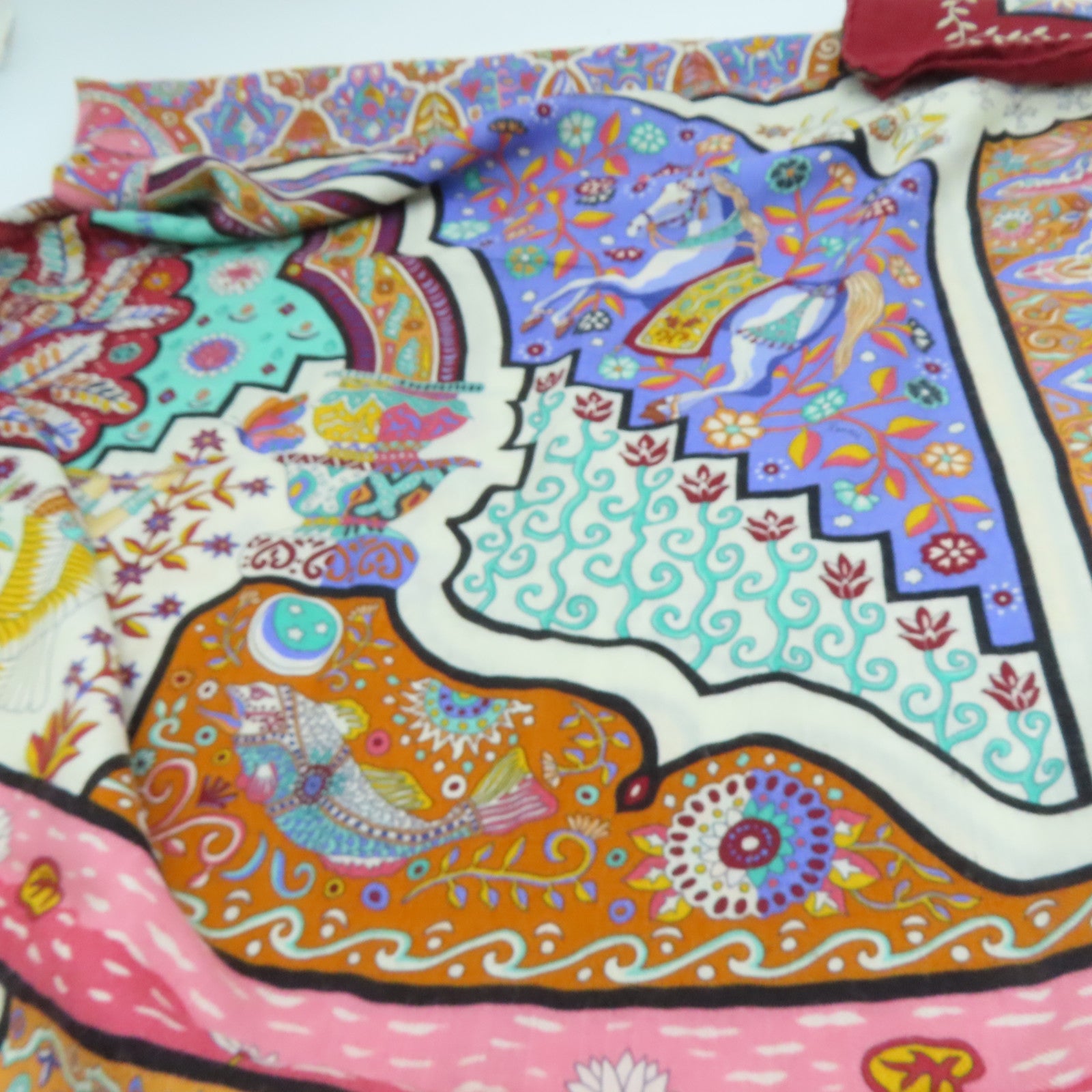 HERMES Cashmere/Silk Scarf 140丝巾彩色