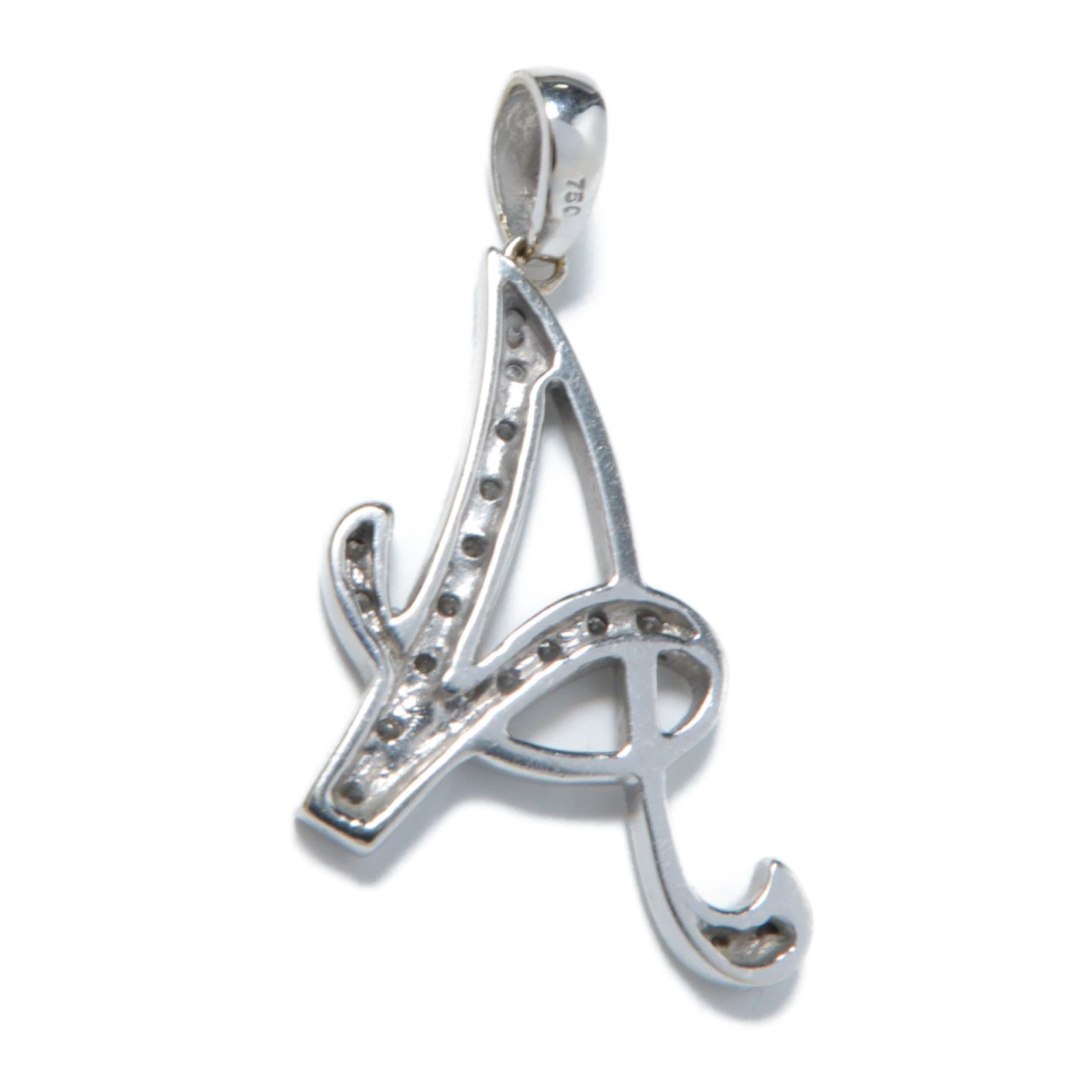 JEWELRY 18K白金Diamond Pendant Top吊墜銀色