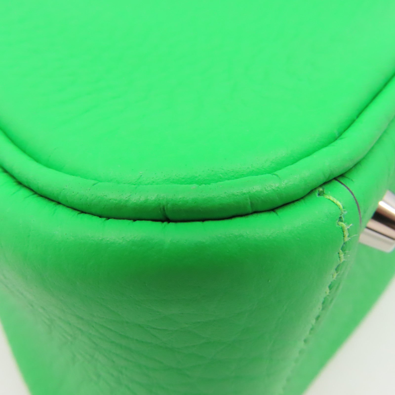 HERMES Clemence皮革Mini Lindy Shoulder Bag銀扣肩背袋Vert Comics/漫畫綠色
