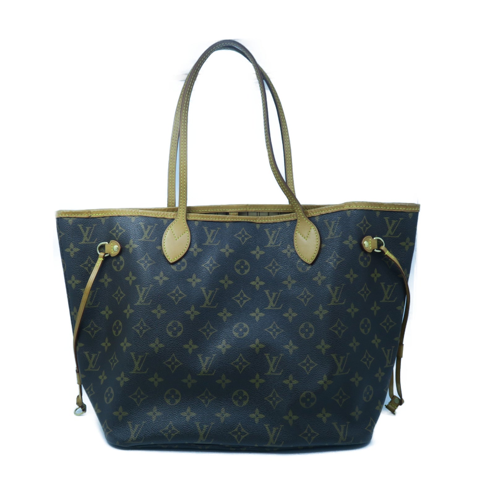 LOUIS VUITTON 【激減優惠】Monogram Neverfull MM金扣手挽袋啡色