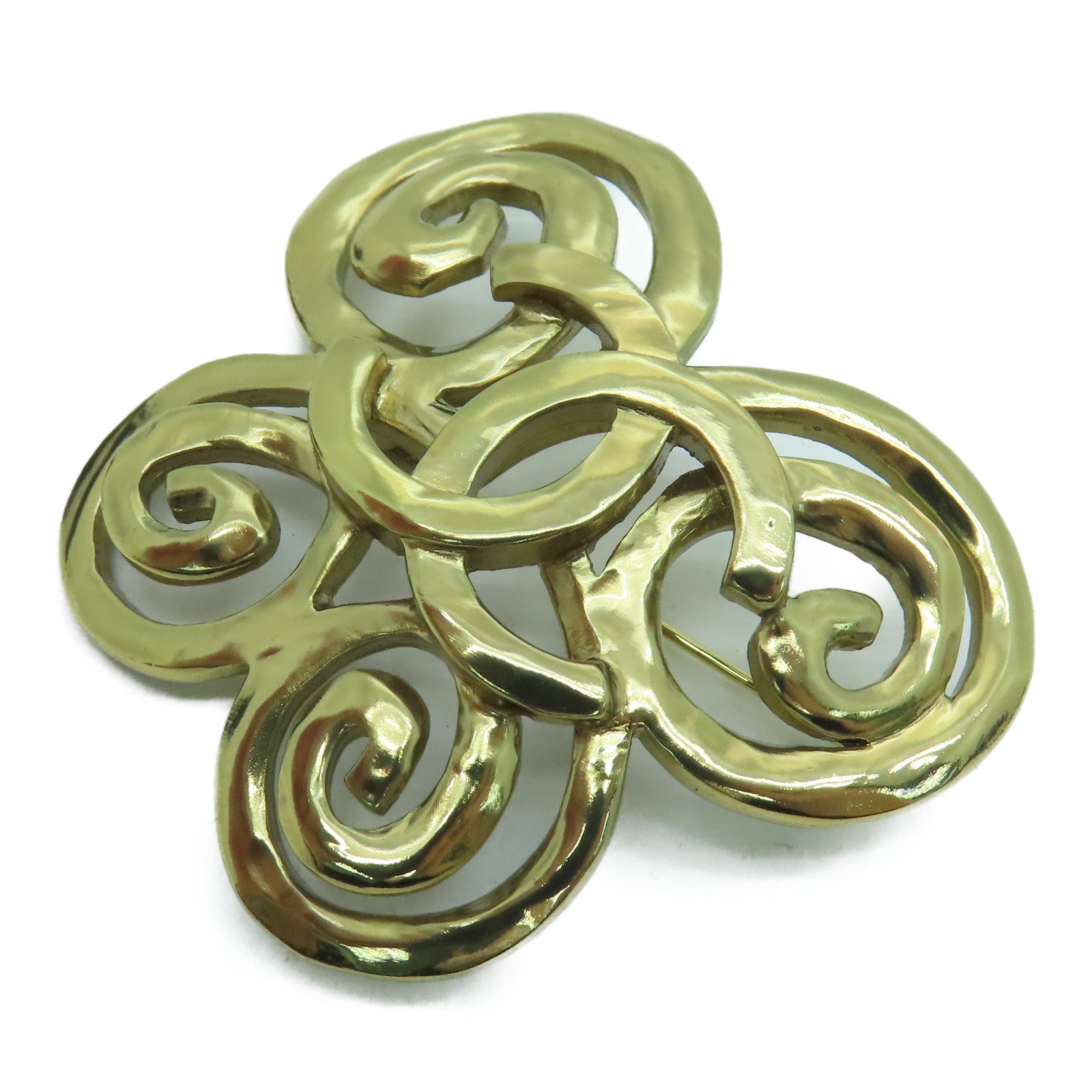 CHANEL 金属CC Brooch胸针金色