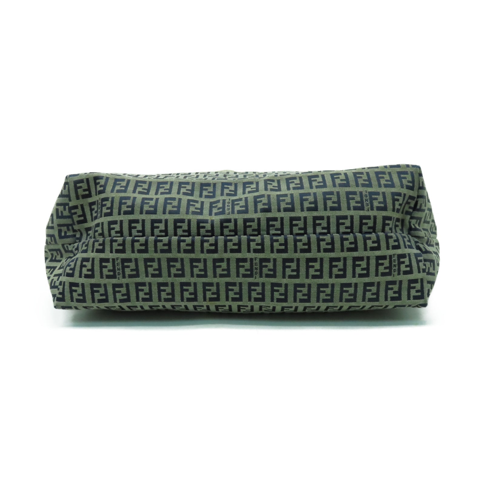 FENDI 帆布Tote Bag銀扣肩背袋啡色