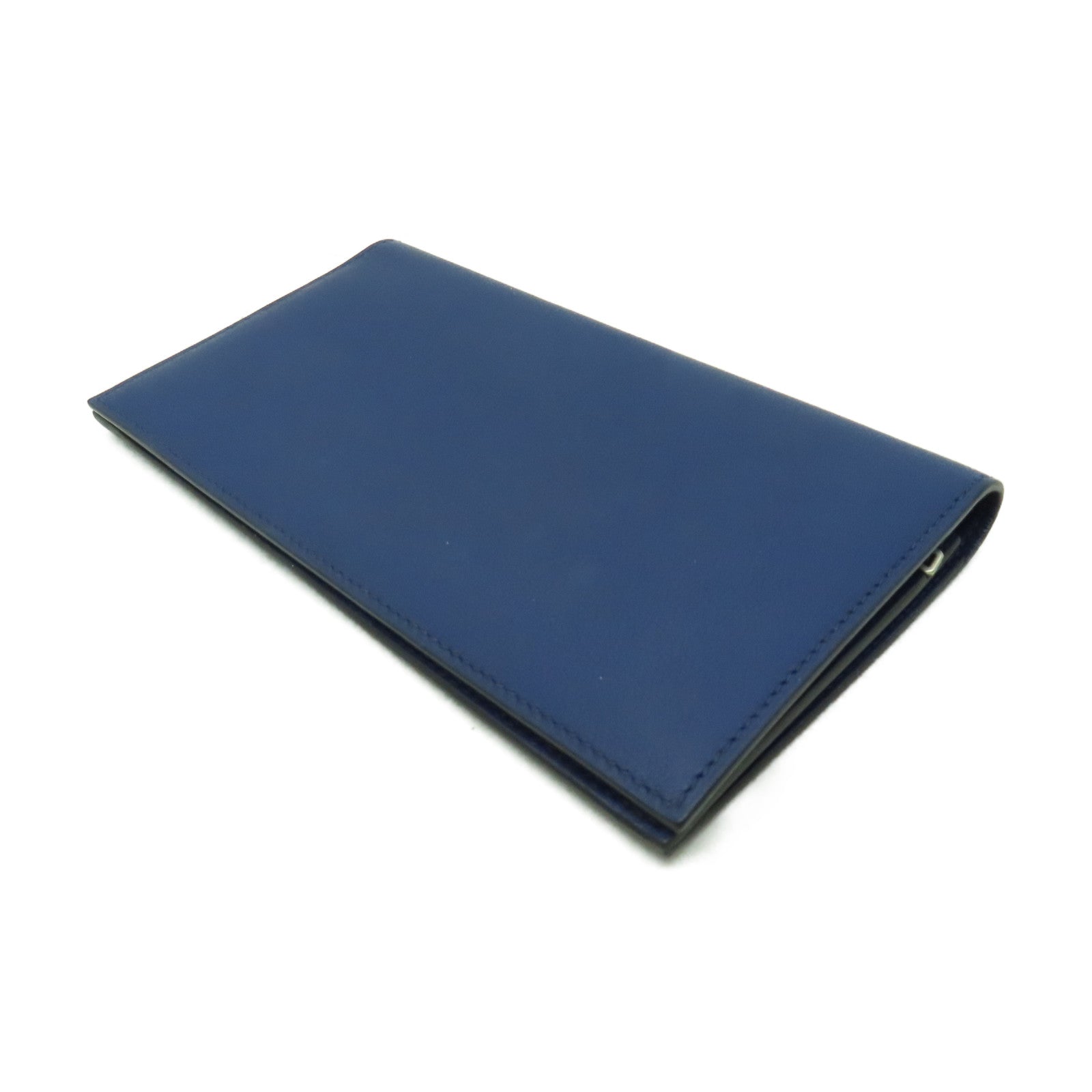 HERMES 【激減優惠】Evercolor皮革Long Wallet銀扣長錢包藍寶石色