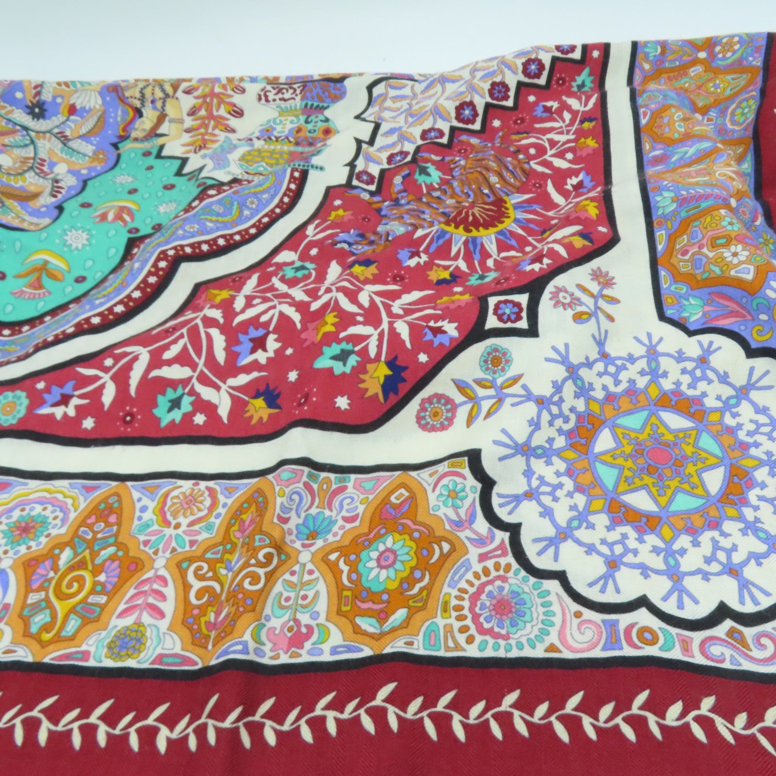 HERMES Cashmere/Silk Scarf 140丝巾彩色