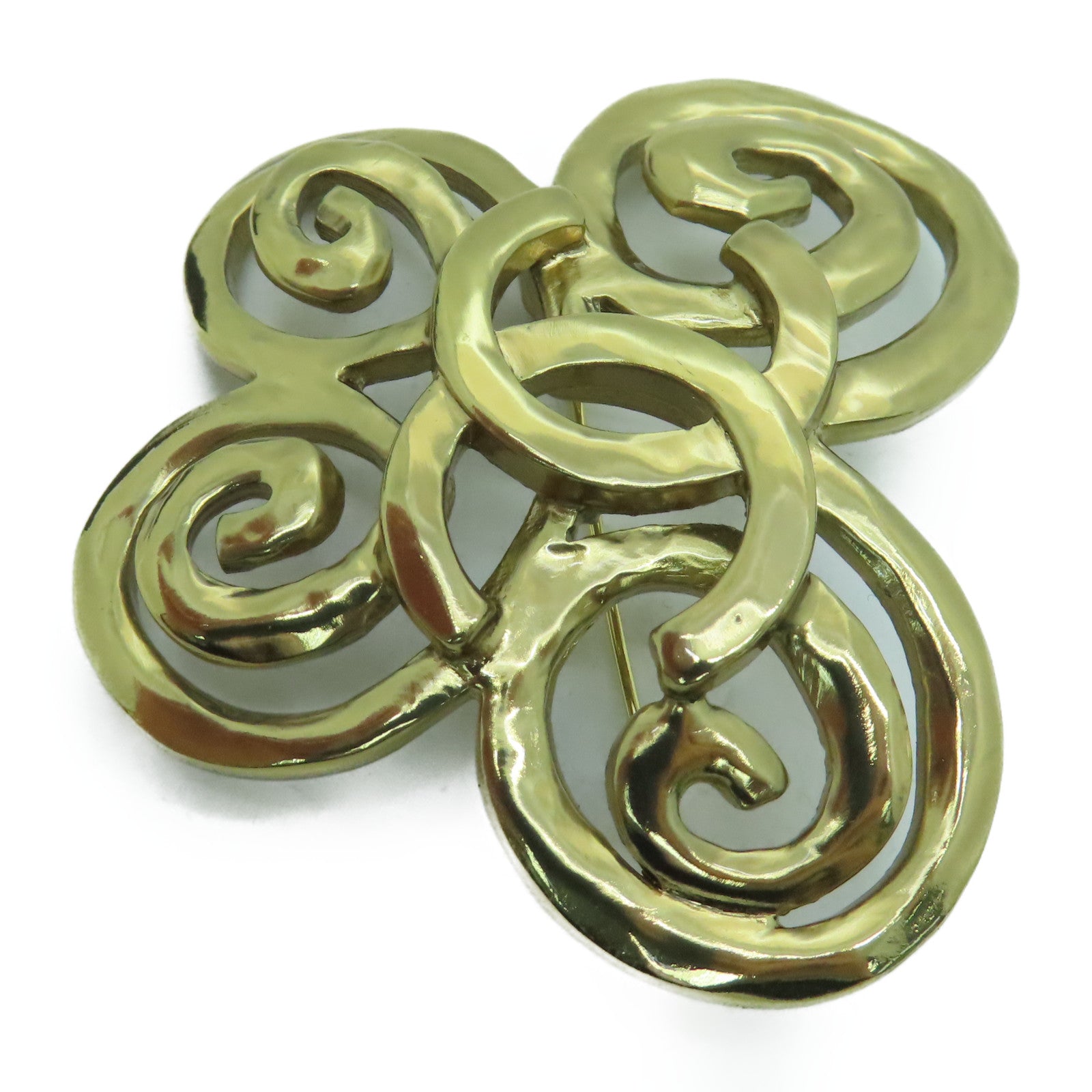 CHANEL 金属CC Brooch胸针金色