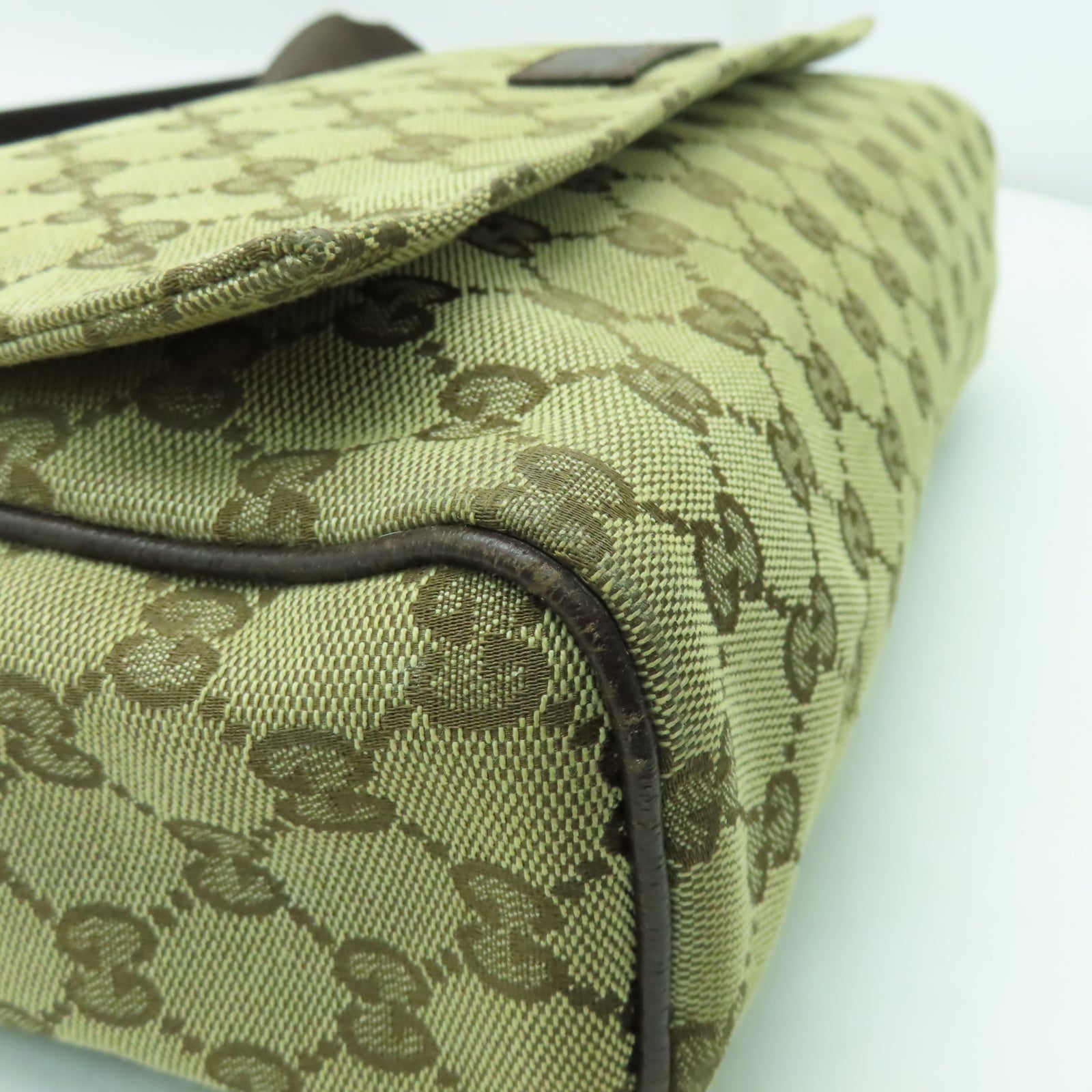 GUCCI 帆布Shoulder Bag銀扣肩背袋啡色