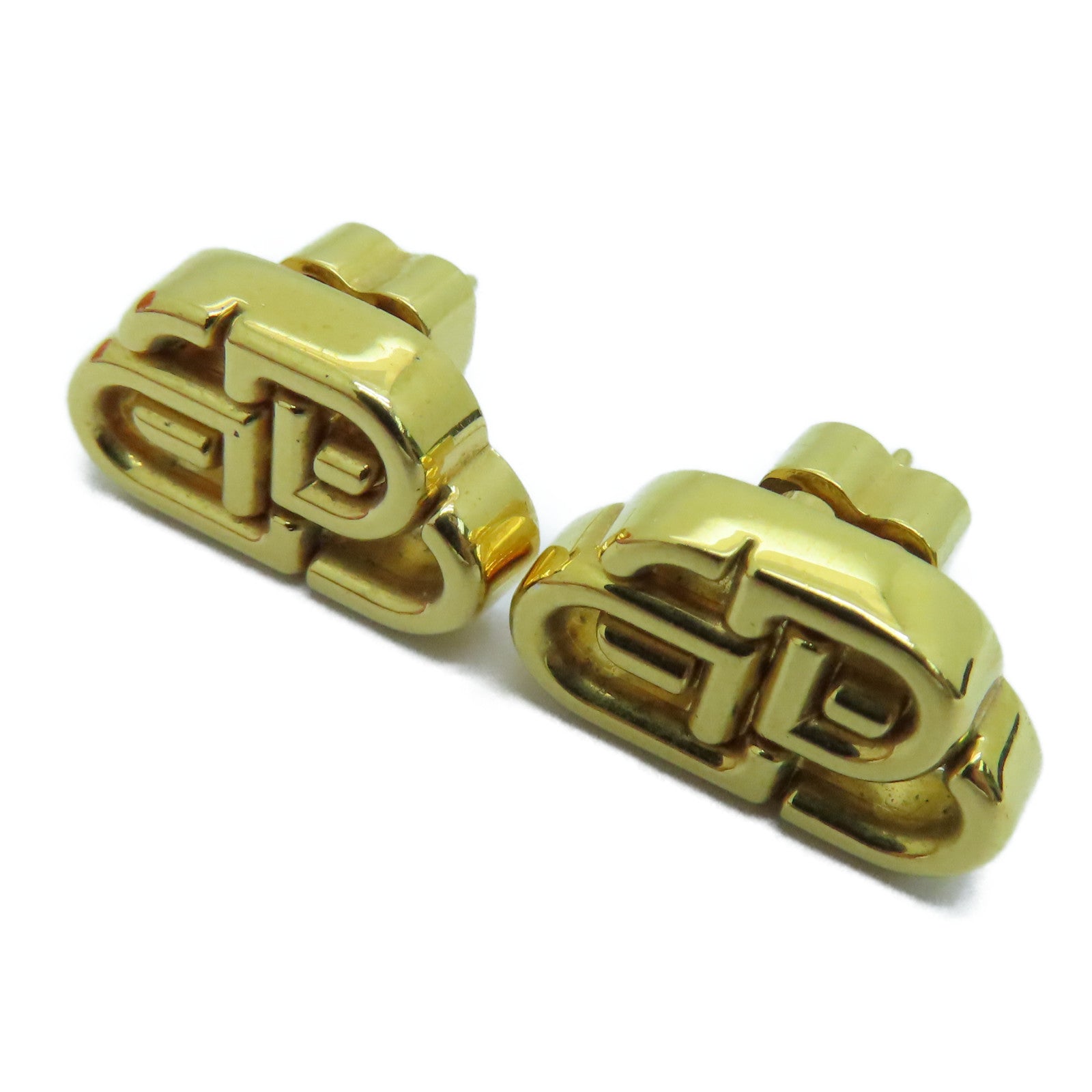 BALENCIAGA Metal BB XS Stud Earrings Gold