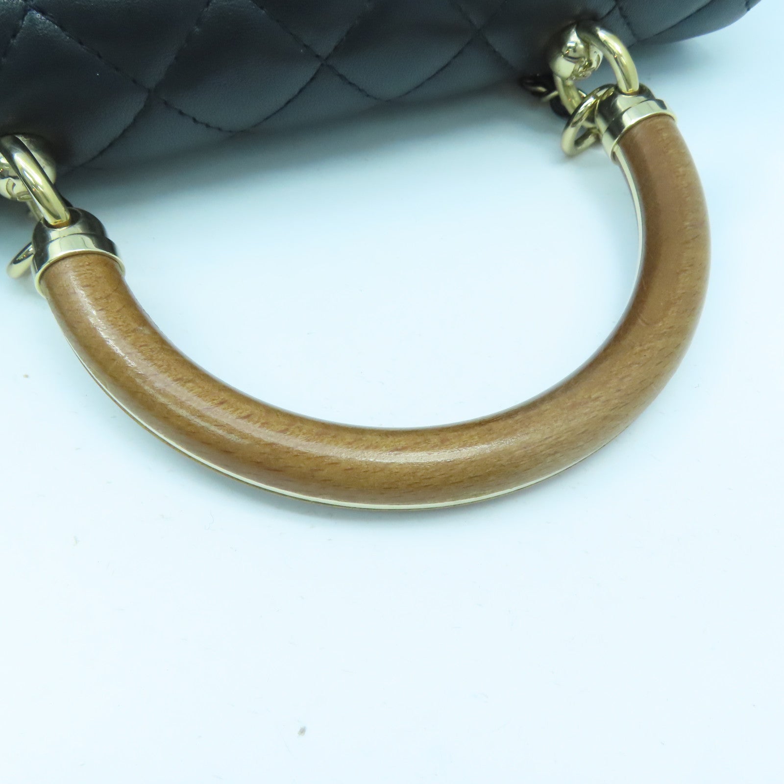 CHANEL Rhombus Sheepskin Leather Chain Shoulder Gold Buckle Handle Shoulder Back Dual-purpose Bag Black