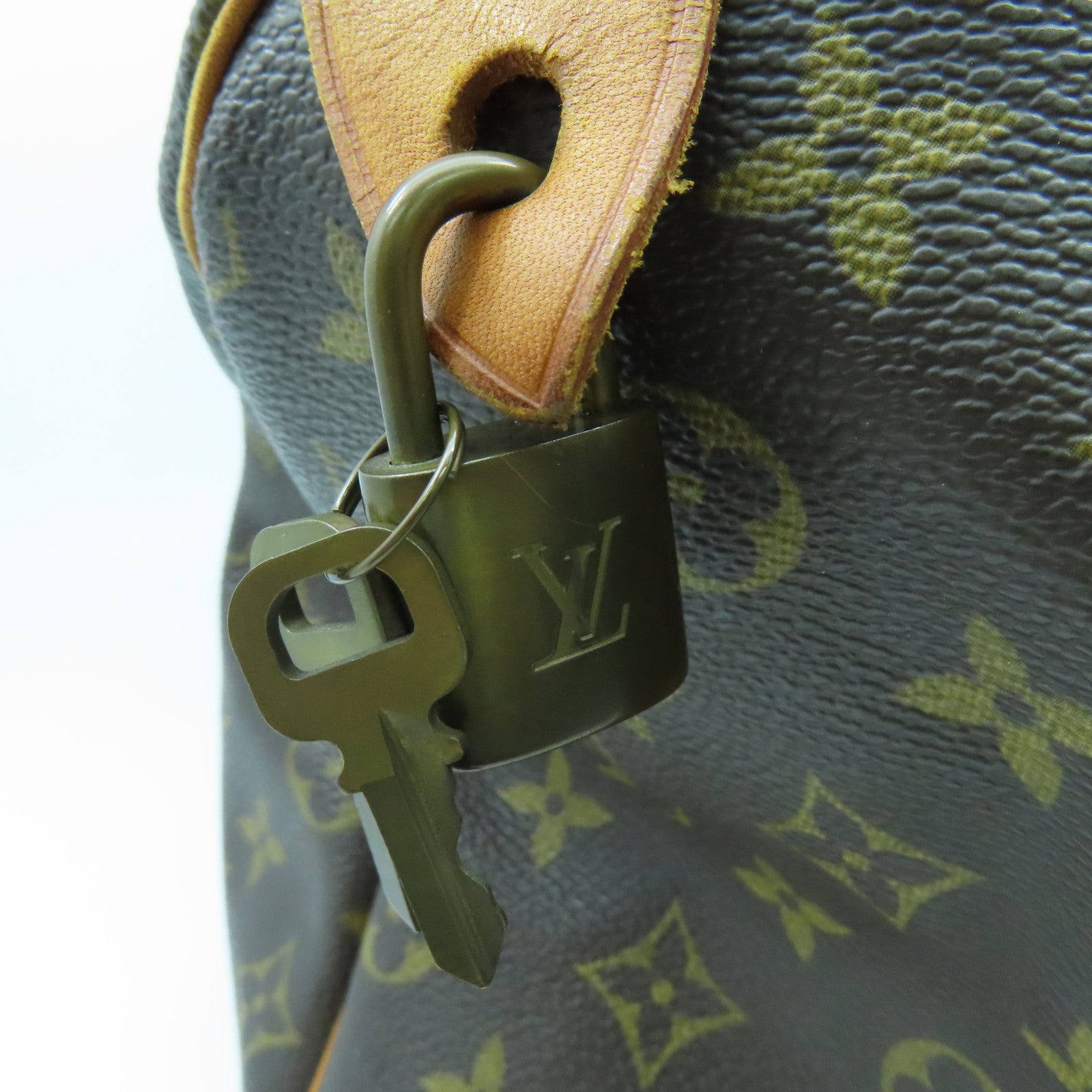 LOUIS VUITTON Monogram Speedy 35金扣手挽袋啡色