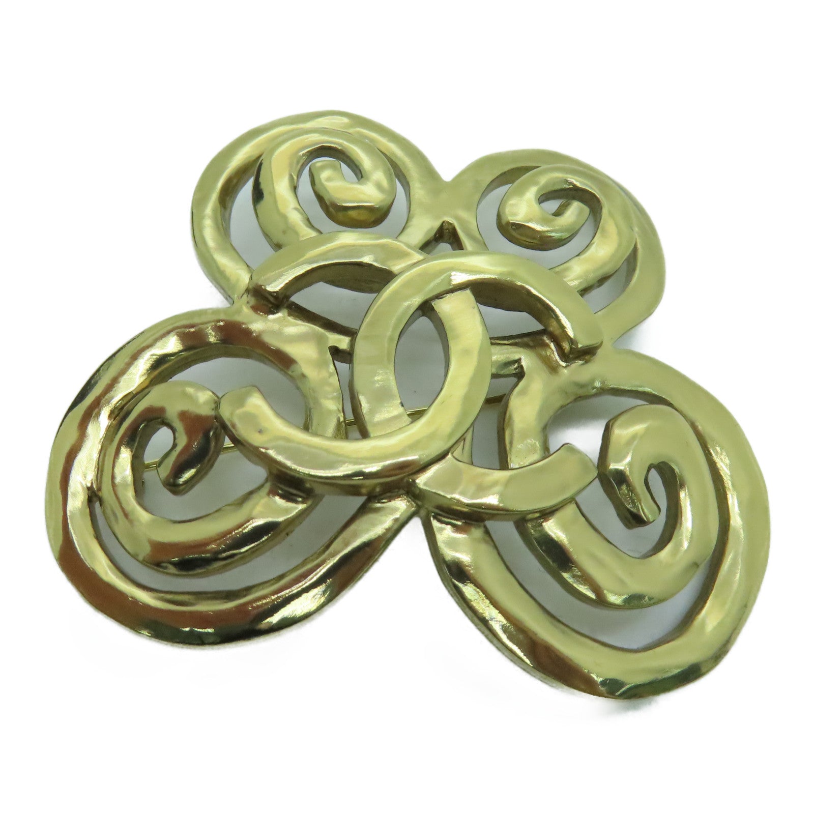 CHANEL 金属CC Brooch胸针金色