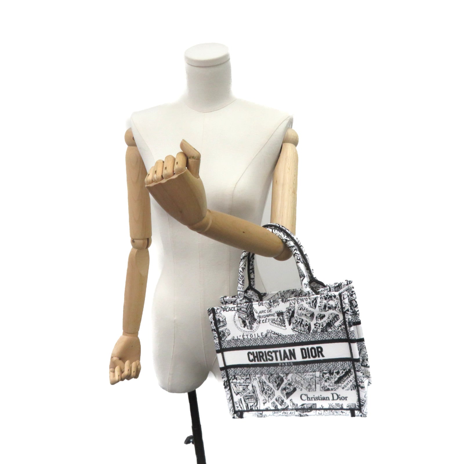 Dior Canvas Book Tote Small Bag White/Black