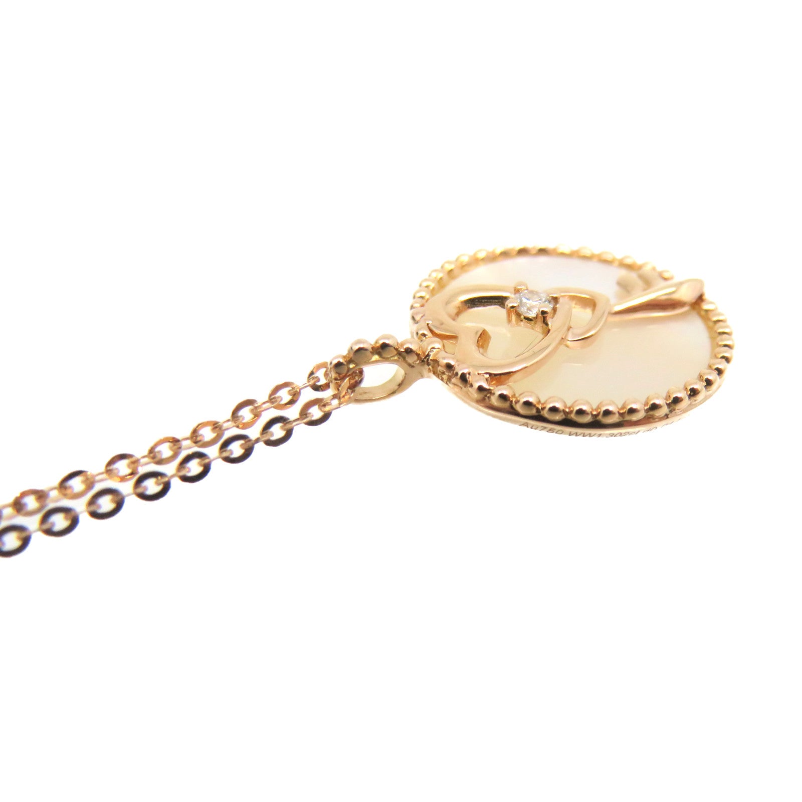 JEWELRY 18K Rose Gold/1.30ct Mother of Pearl/0.01ct Diamond Diamond Necklace Necklace