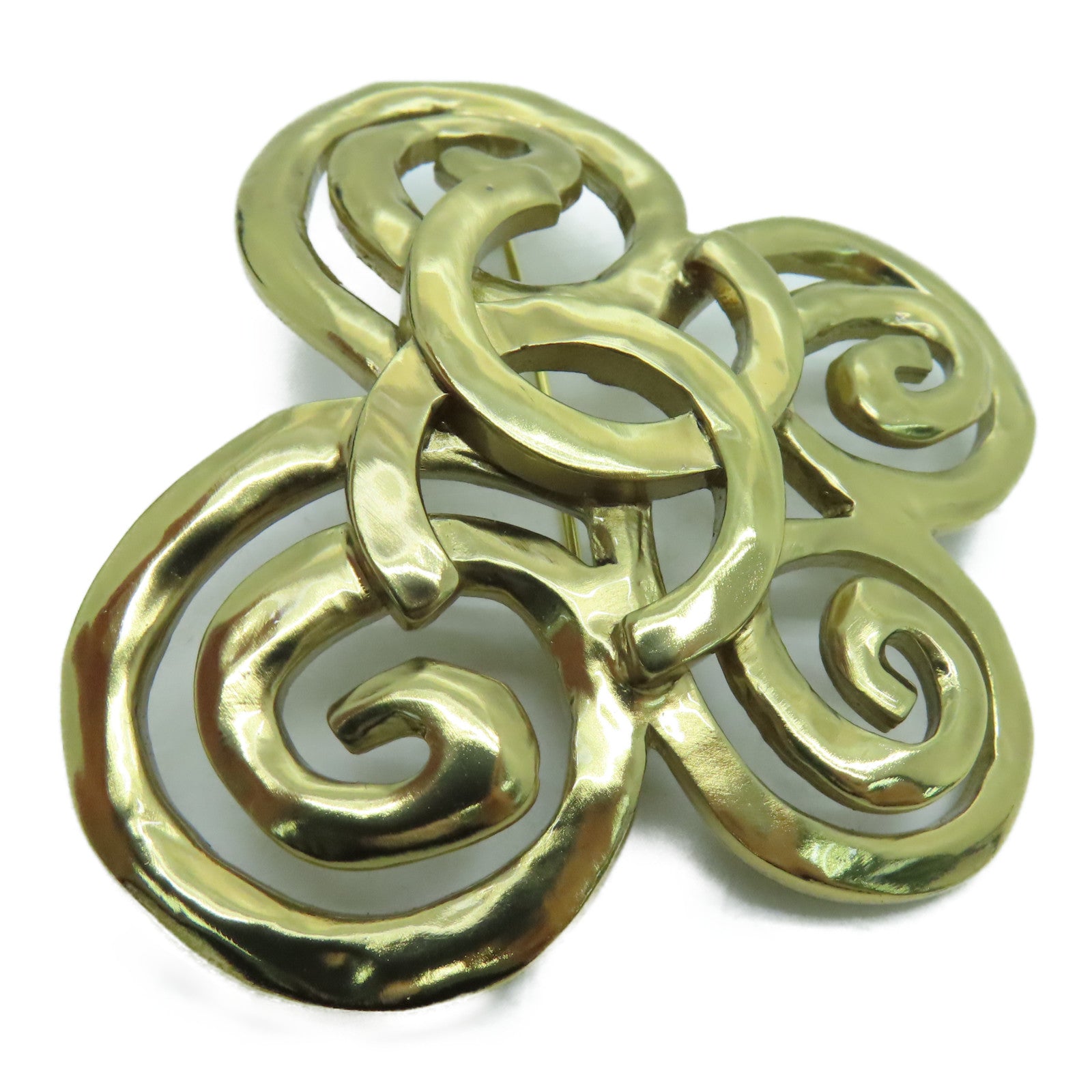 CHANEL 金属CC Brooch胸针金色
