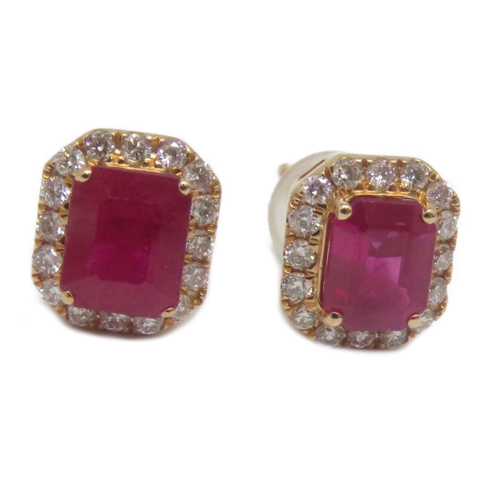 JEWELRY 18K玫瑰金Ruby Diamond Earrings 1.20ct紅寶石/0.28ct鑽石耳環
