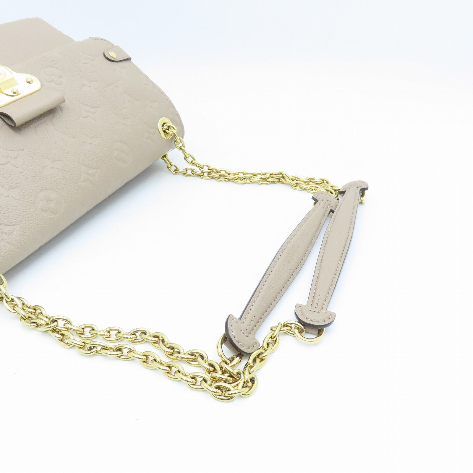 LOUIS VUITTON Monogram Empreinte Vavin PM金扣肩背袋米色