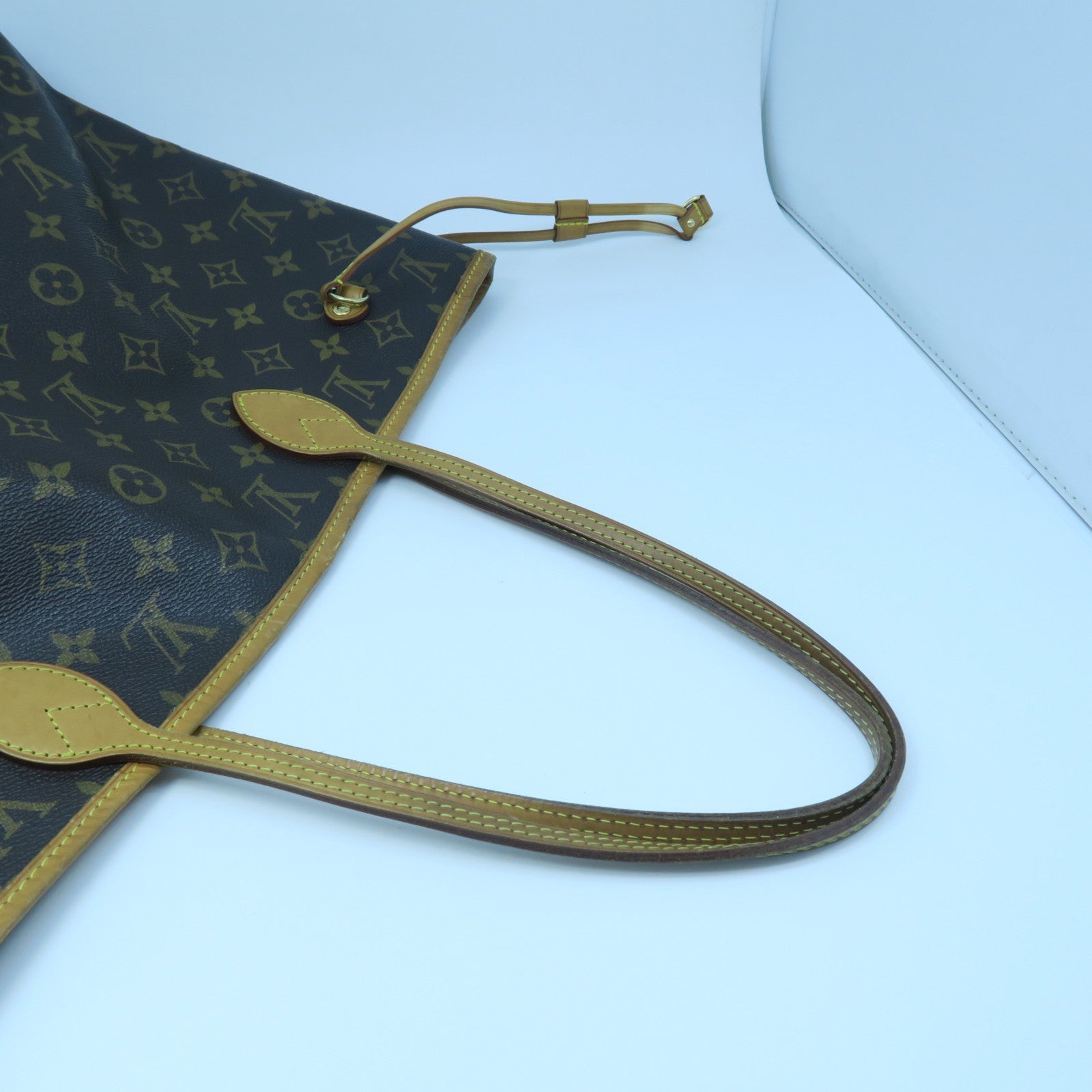 LOUIS VUITTON 【激減優惠】Monogram Neverfull MM金扣手挽袋啡色