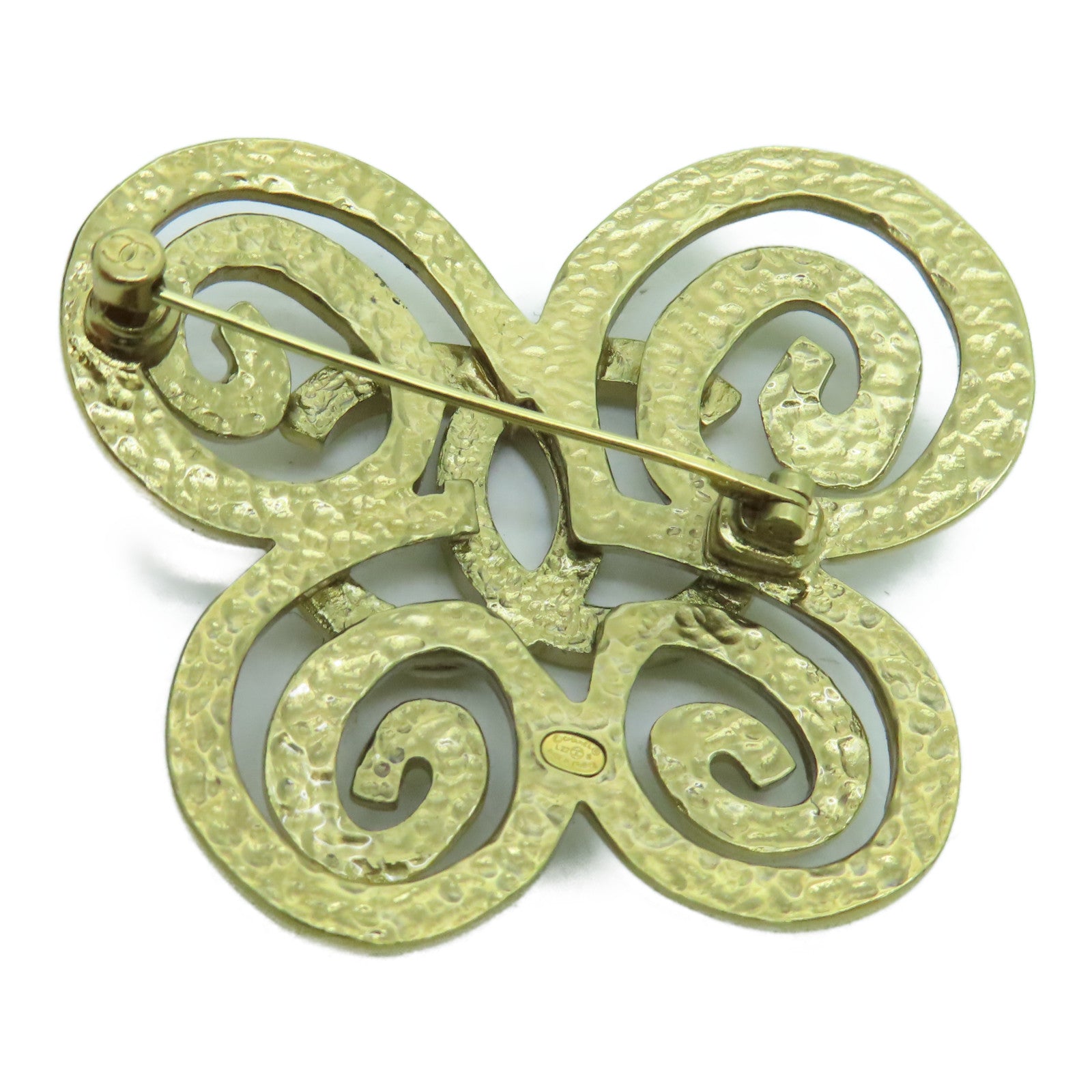 CHANEL 金属CC Brooch胸针金色