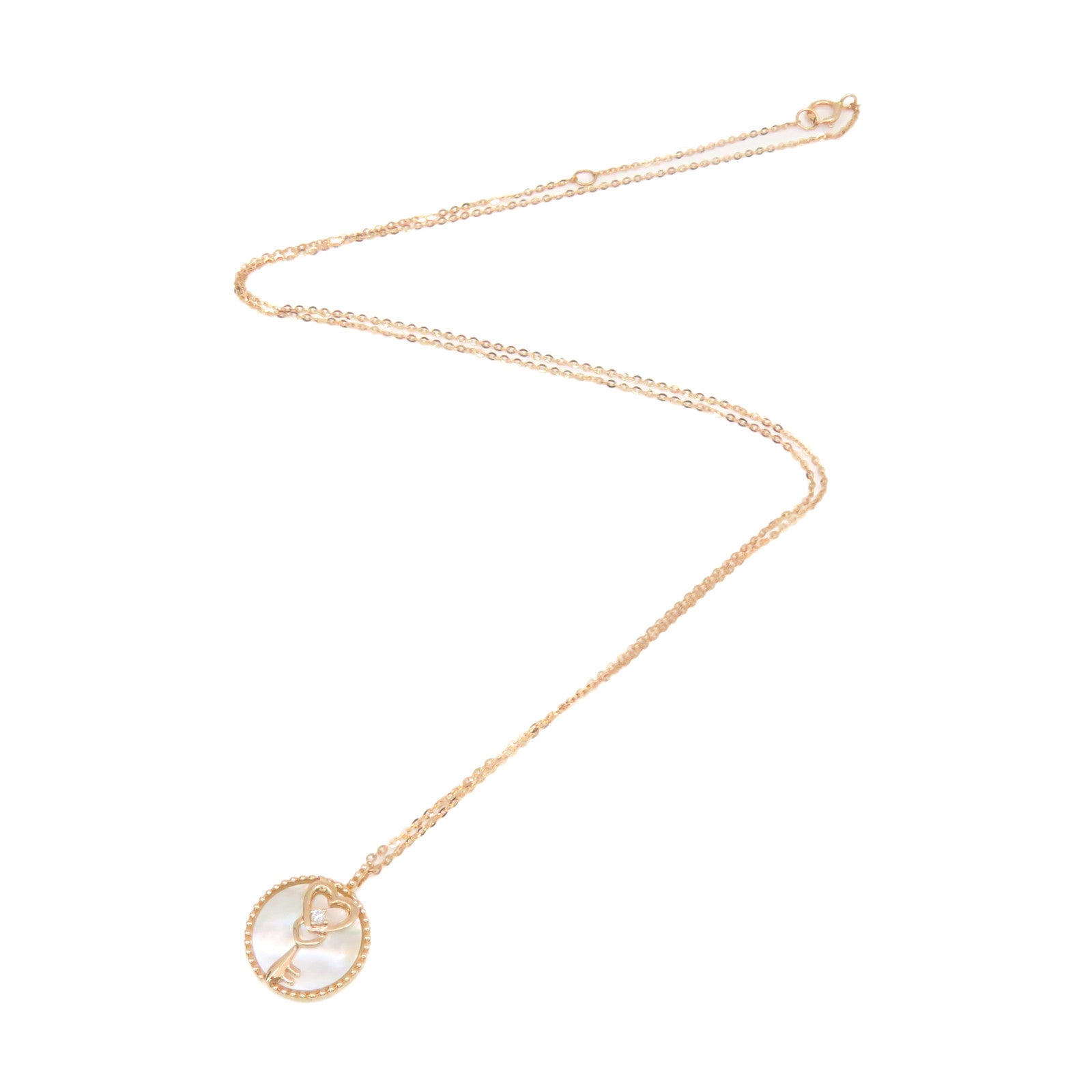 JEWELRY 18K Rose Gold/1.30ct Mother of Pearl/0.01ct Diamond Diamond Necklace Necklace