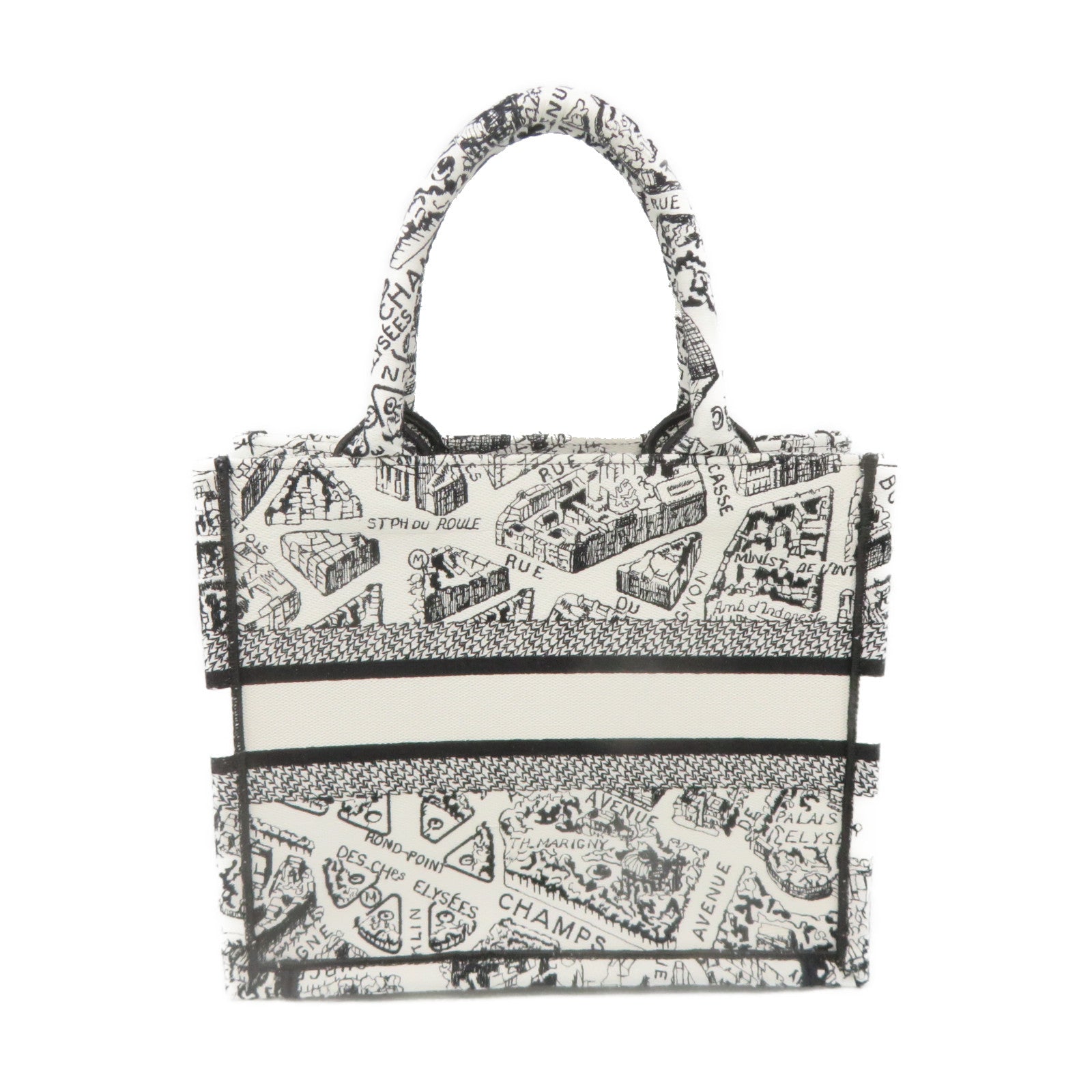 Dior Canvas Book Tote Small Bag White/Black