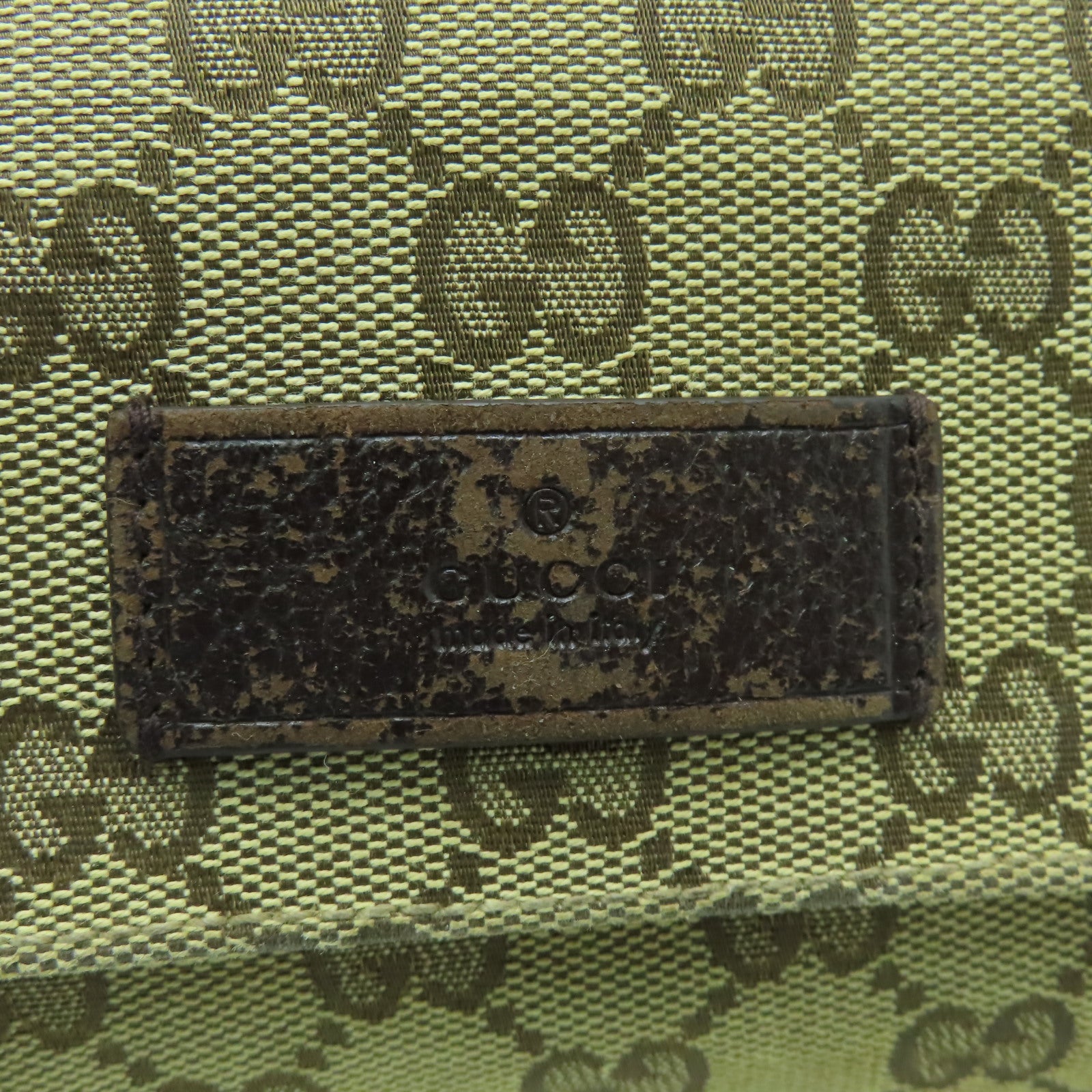 GUCCI 帆布Shoulder Bag銀扣肩背袋啡色