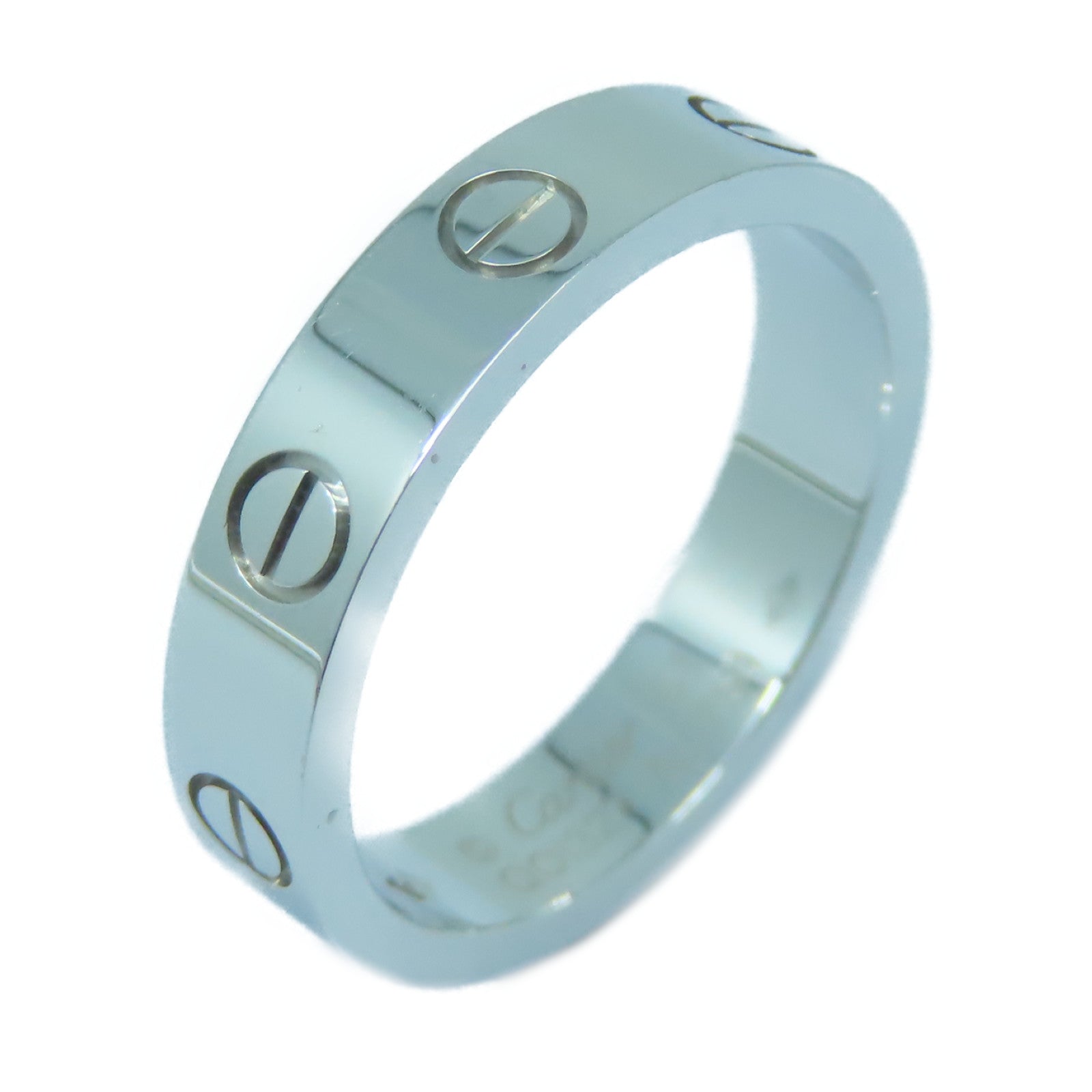 CARTIER 18K白金Love Ring鑽石戒指Cartier#51/US#5.5