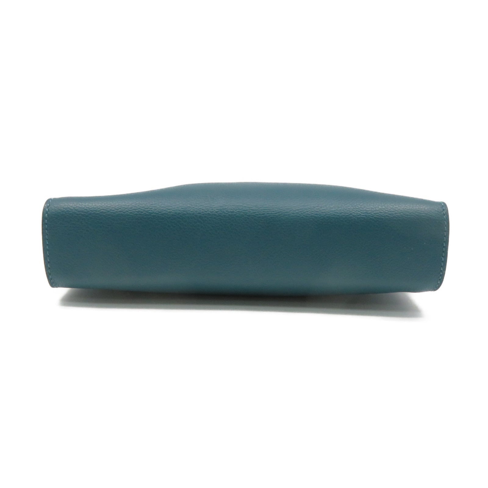 HERMES Evercolor皮革Clic-H 21銀扣肩背袋博斯普魯斯綠色