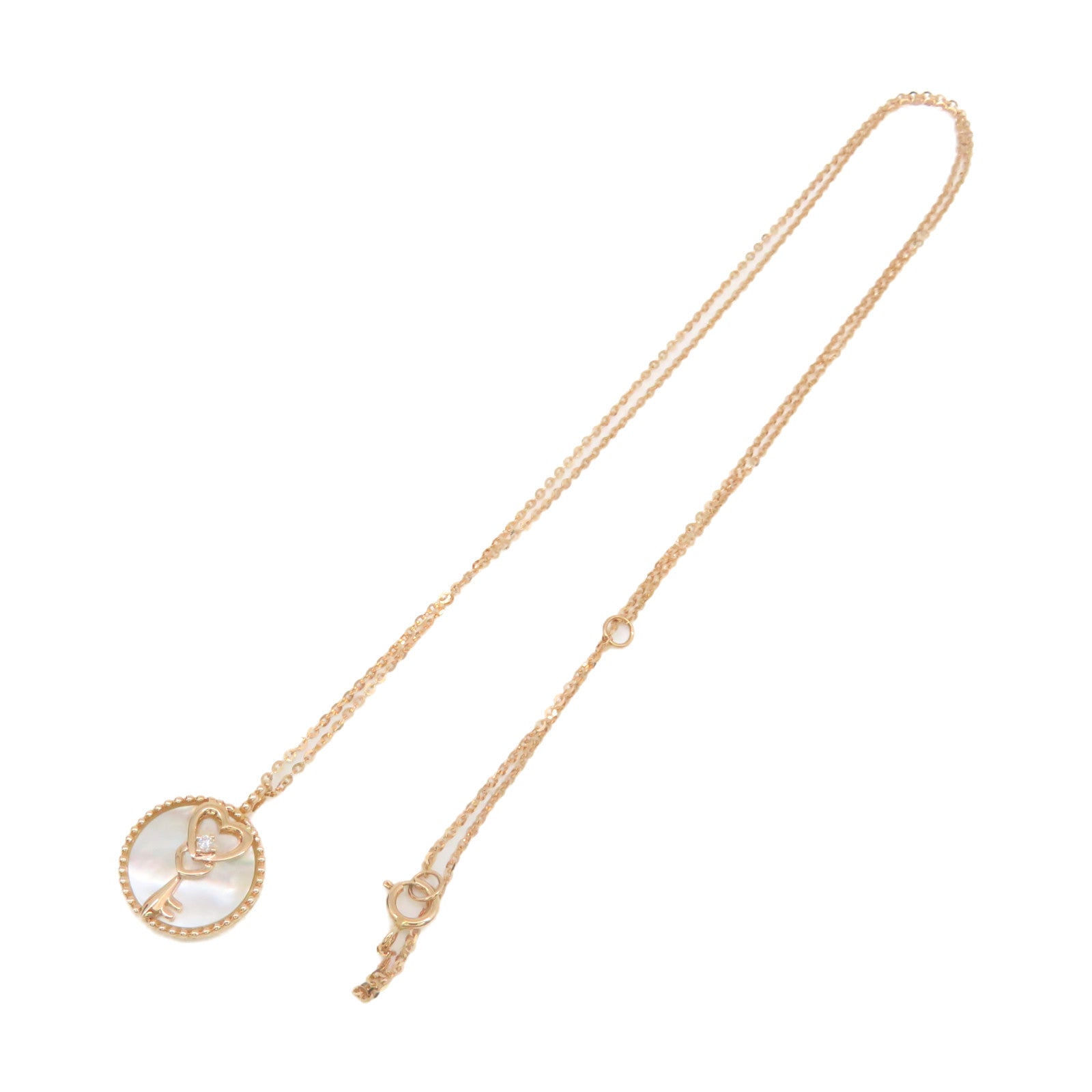 JEWELRY 18K Rose Gold/1.30ct Mother of Pearl/0.01ct Diamond Diamond Necklace Necklace