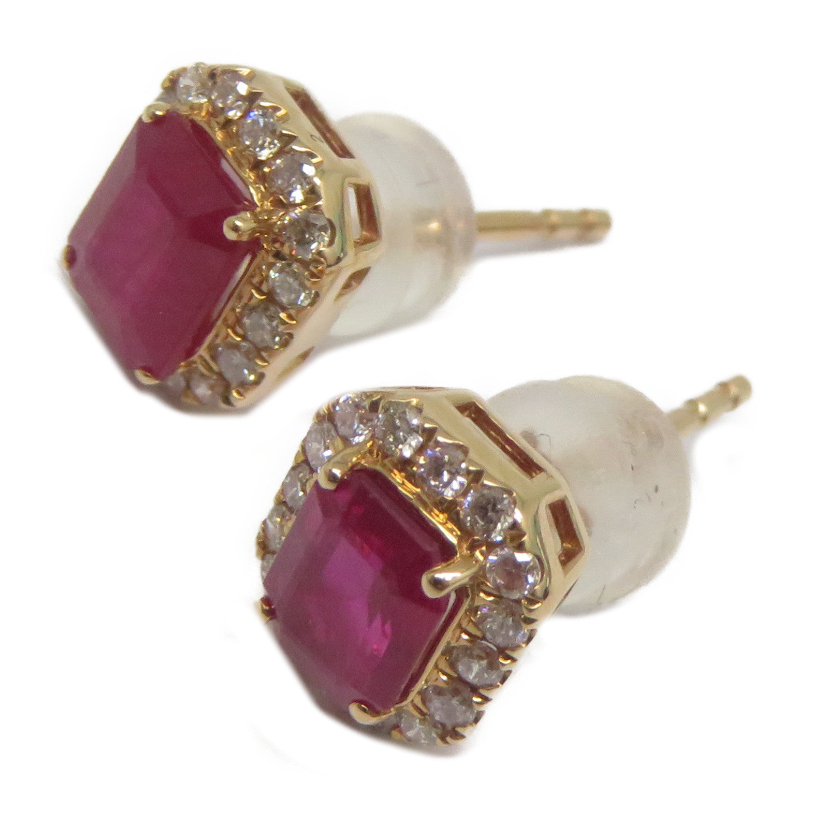 JEWELRY 18K玫瑰金Ruby Diamond Earrings 1.20ct紅寶石/0.28ct鑽石耳環