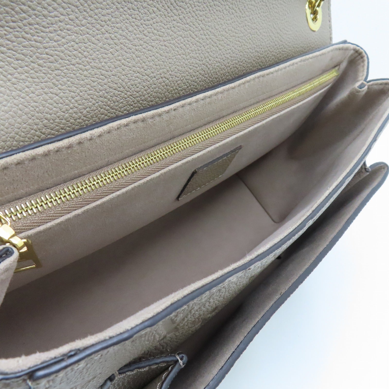 LOUIS VUITTON Monogram Empreinte Vavin PM金扣肩背袋米色
