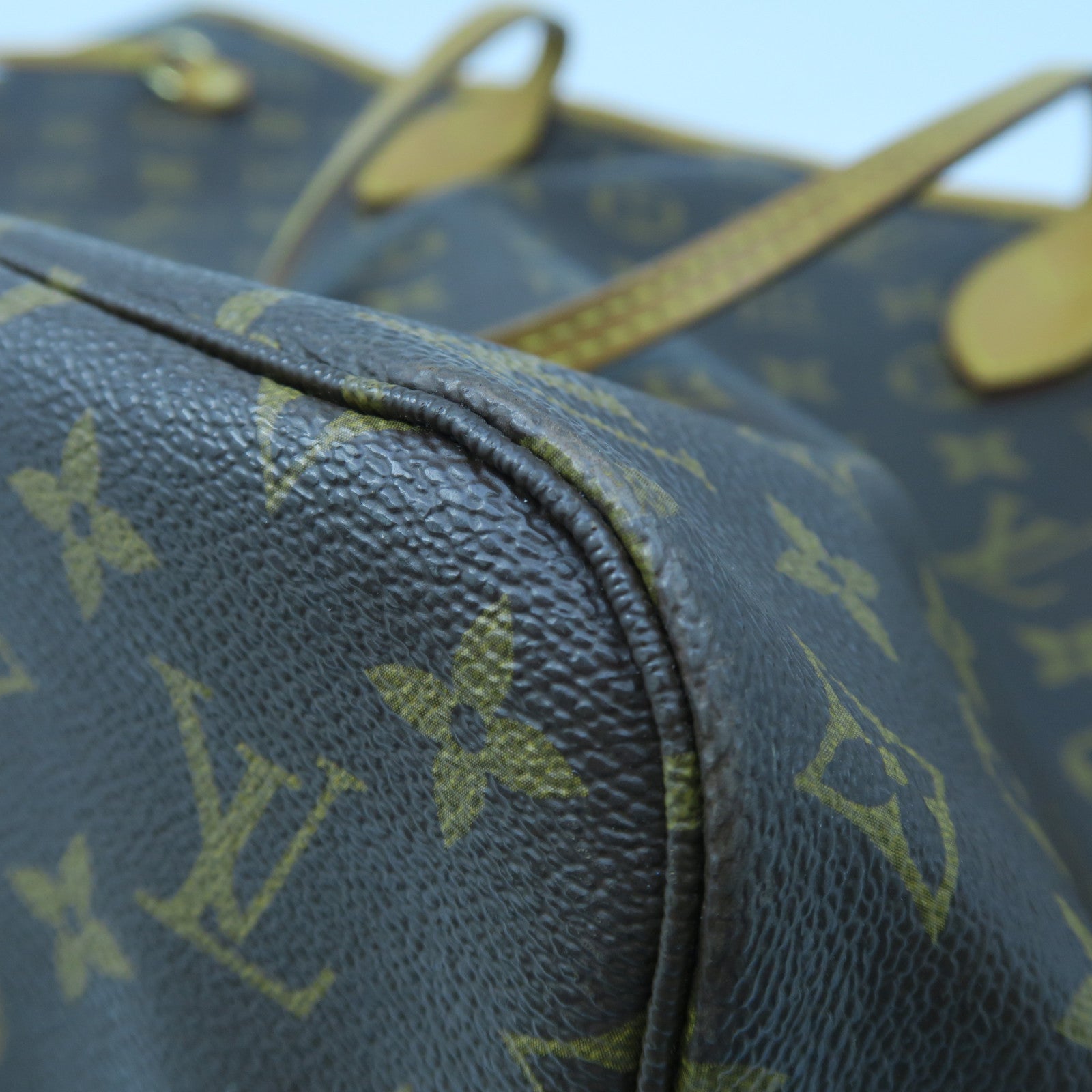 LOUIS VUITTON 【激減優惠】Monogram Neverfull MM金扣手挽袋啡色