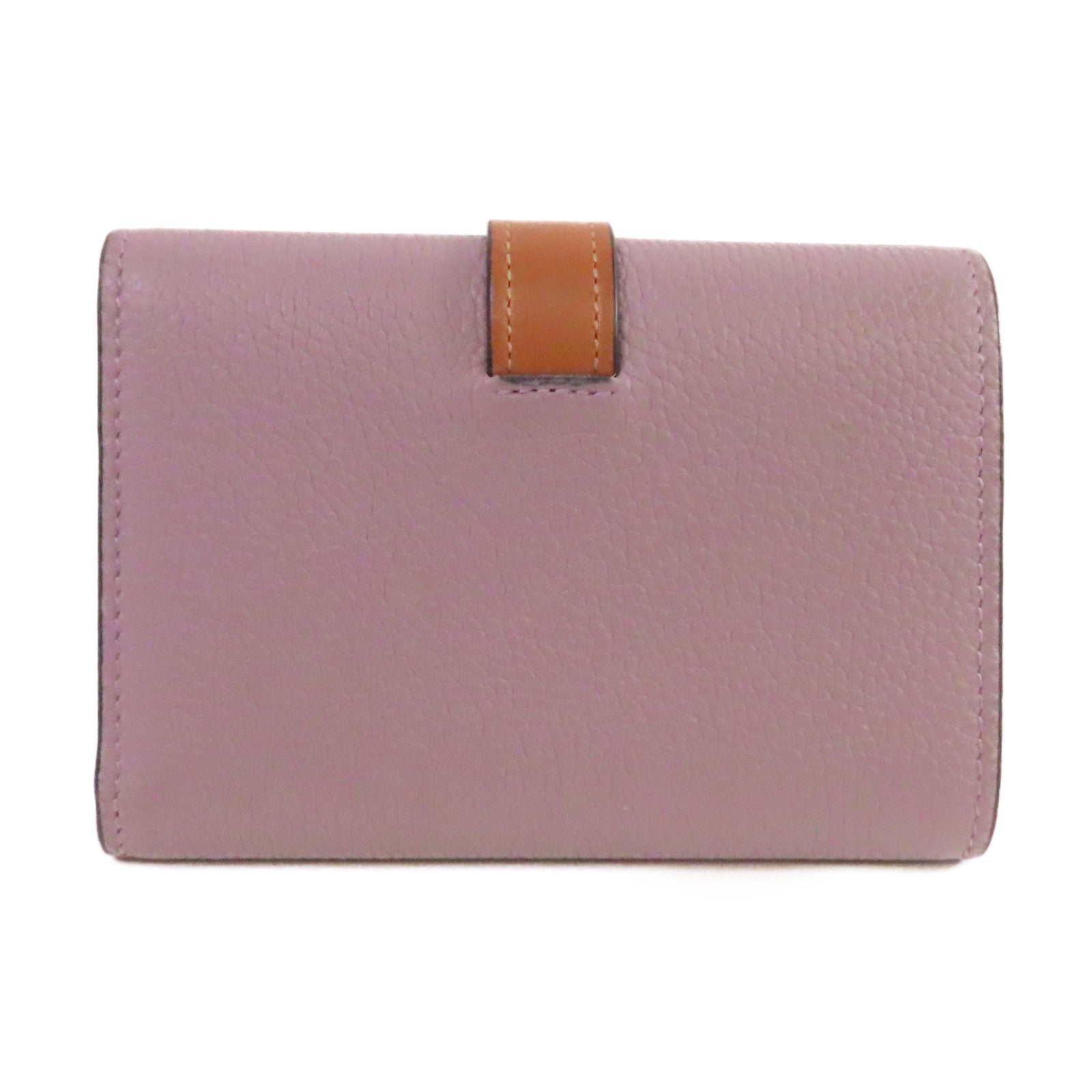 LOEWE 牛皮皮革Vertical Small wallet金扣短錢包紫色