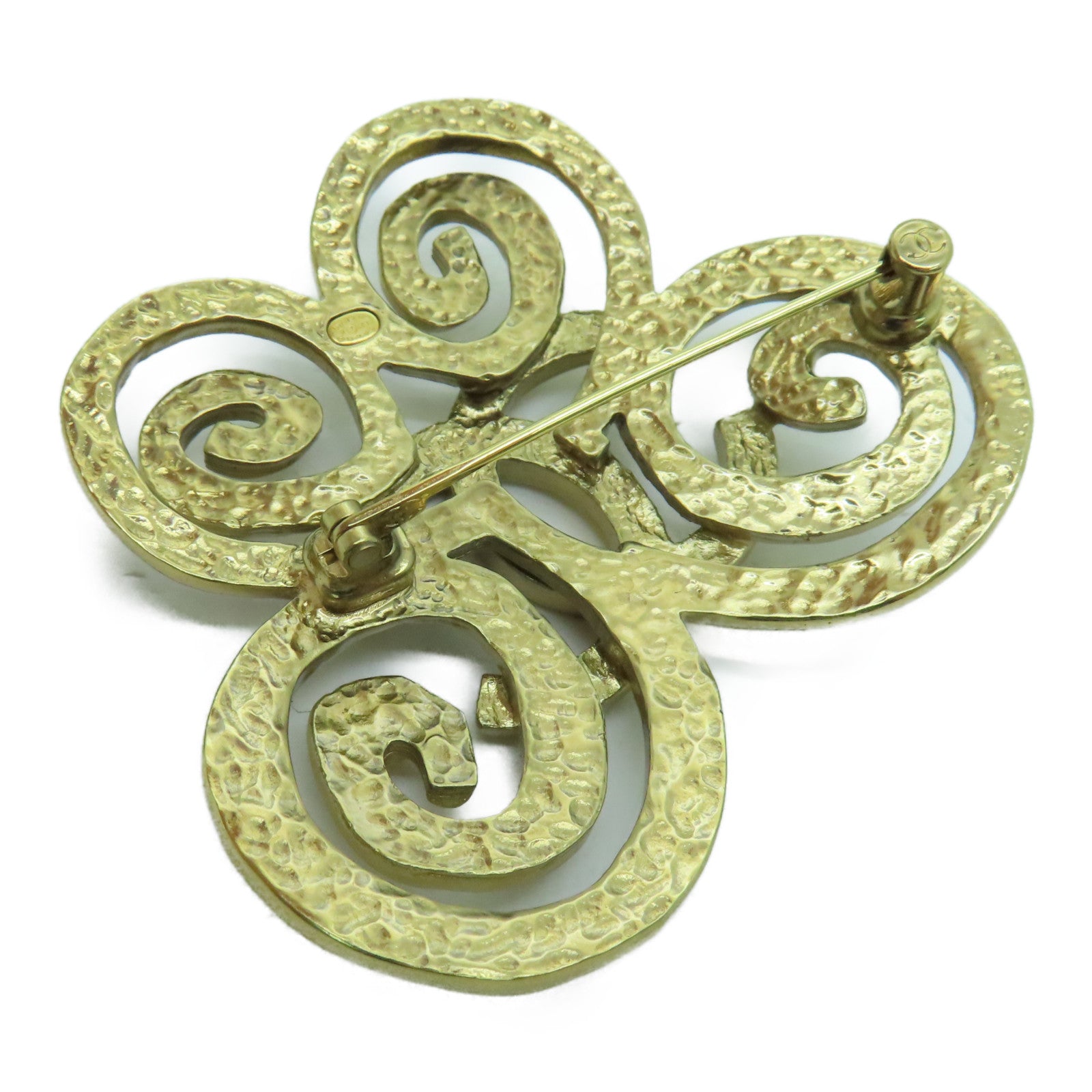CHANEL 金属CC Brooch胸针金色