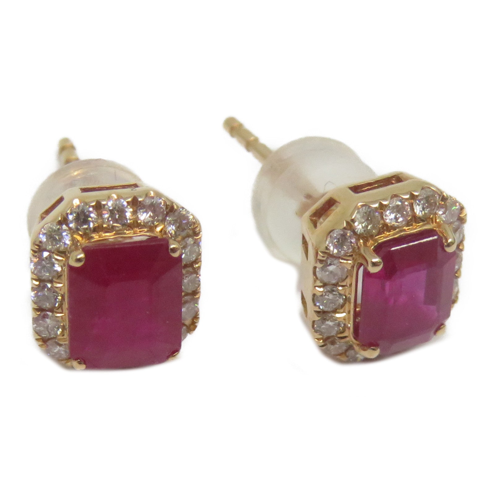JEWELRY 18K玫瑰金Ruby Diamond Earrings 1.20ct紅寶石/0.28ct鑽石耳環