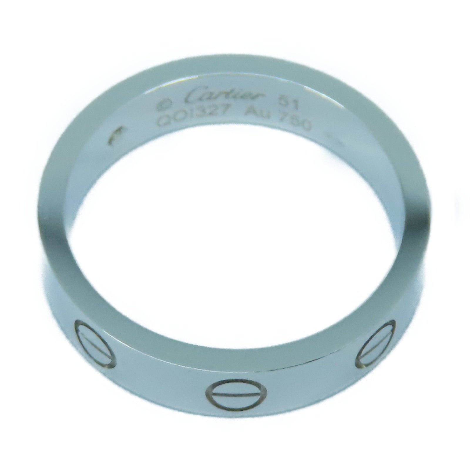 CARTIER 18K白金Love Ring鑽石戒指Cartier#51/US#5.5