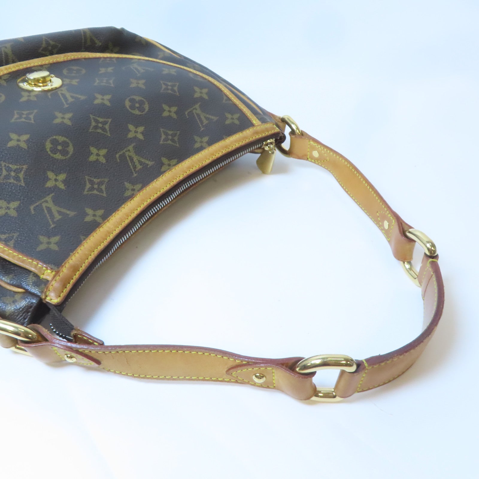 LOUIS VUITTON Monogram Tulum PM金扣肩背袋啡色