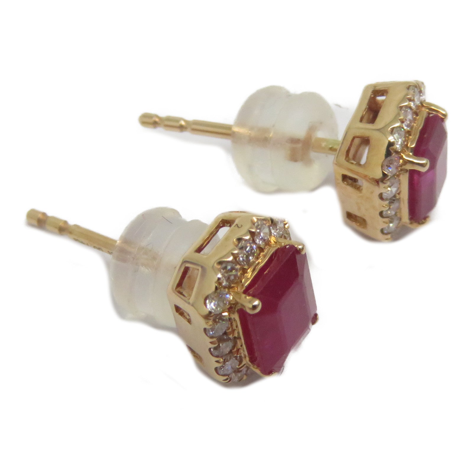 JEWELRY 18K玫瑰金Ruby Diamond Earrings 1.20ct紅寶石/0.28ct鑽石耳環