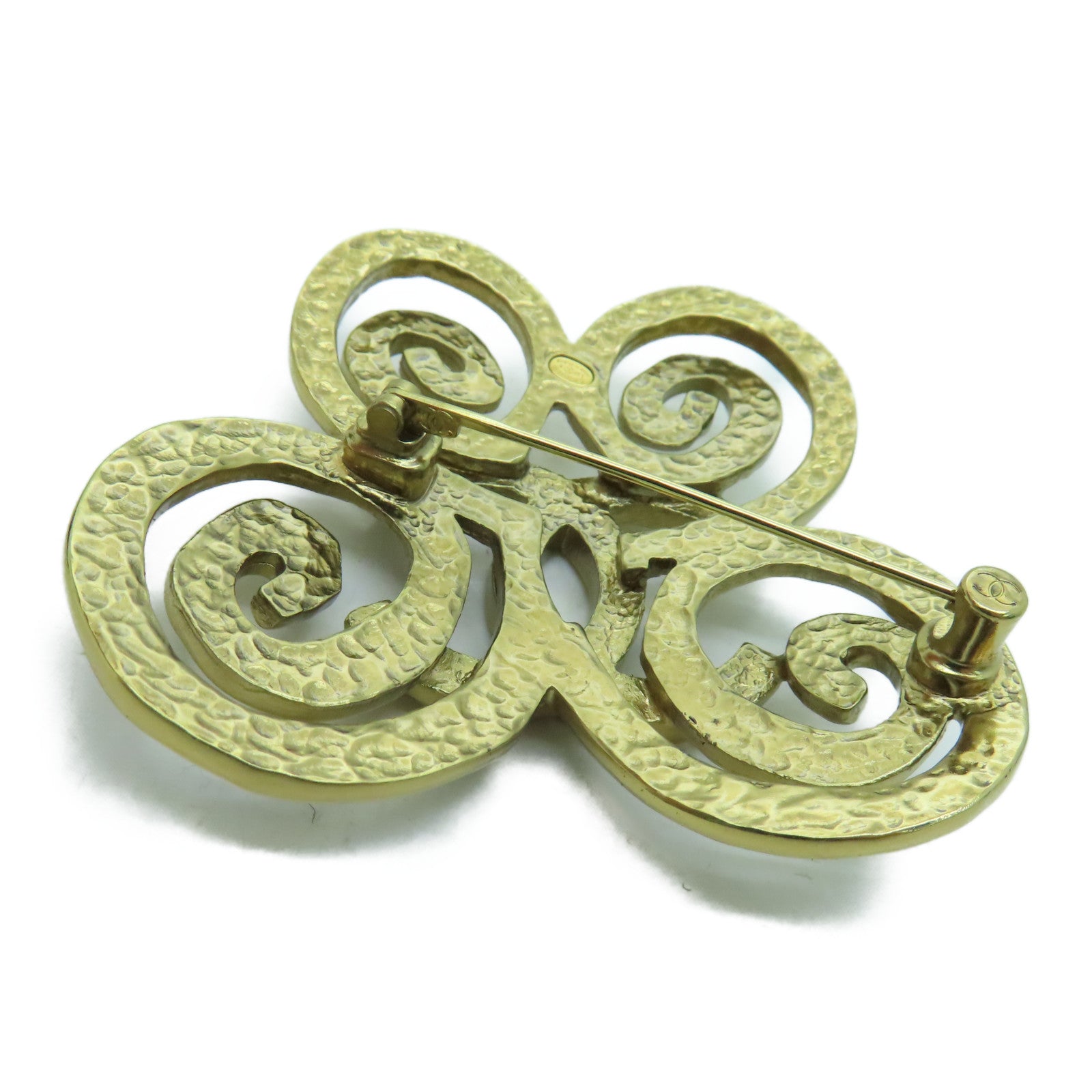 CHANEL 金属CC Brooch胸针金色